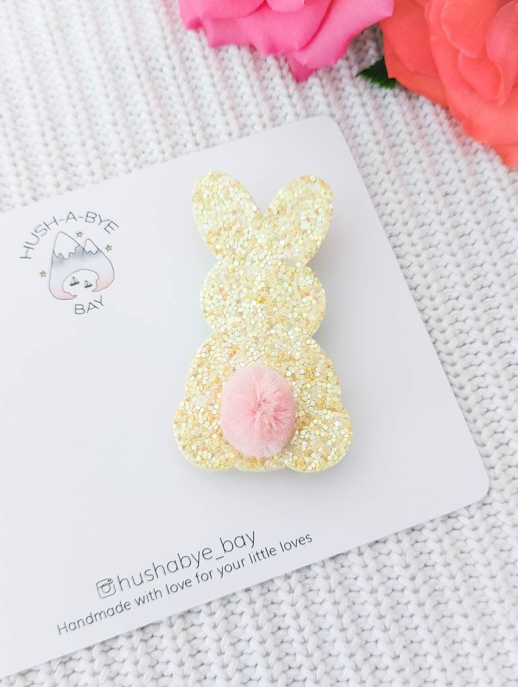 Easter Hair Clip, Bunny Hair Clip, Rabbit Hair Clip, Toddler Hair Clip, Easter Bunny, Sparkly Bunny, Girls Easter Gift, Easter Barrette