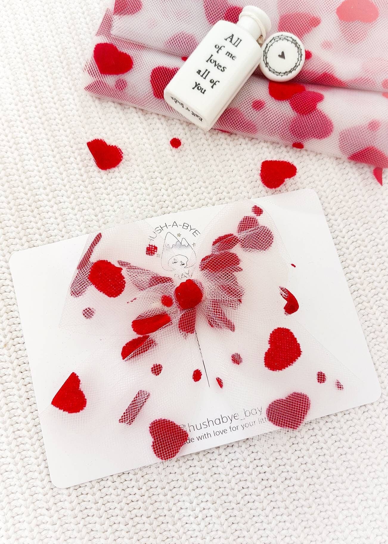 Valentines Hair Bows, Heart Bow, Valentines Tulle Bow, Valentines Day Bow, Baby Hair Bows, Net Bows, Toddler Hair Bows, Big Bows, Girls Bows
