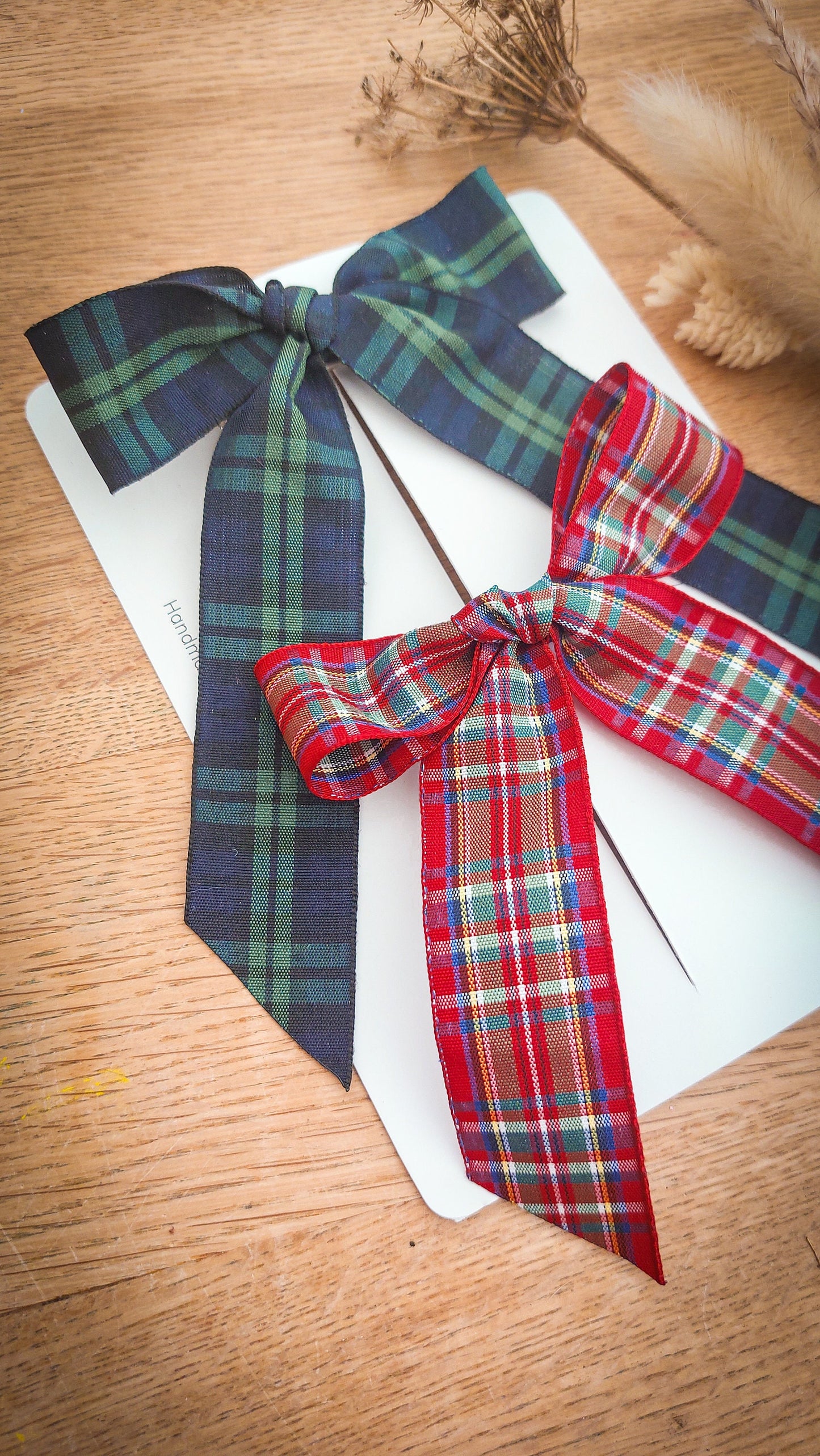 Tartan Hair Bow, Baby Hair Clips, Red Tartan Bow, Christmas Bow, Girls Bows, Green Tartan Bow, Longtail Bow, Toddler Bows, Toddler Hair Clip