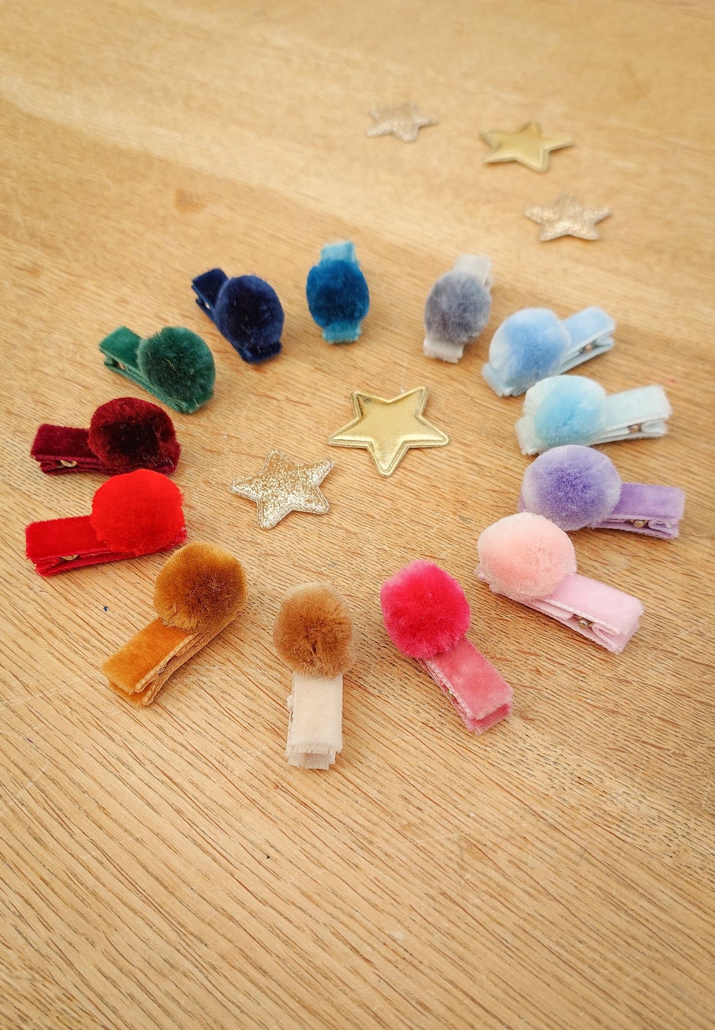 Pom Pom Hair Clips, Baby Hair Clips, Christmas Hair Clips, Velvet Hair Clips, Toddler Hair Clips, Baby Fringe Clip, Fully Lined Hair Clips