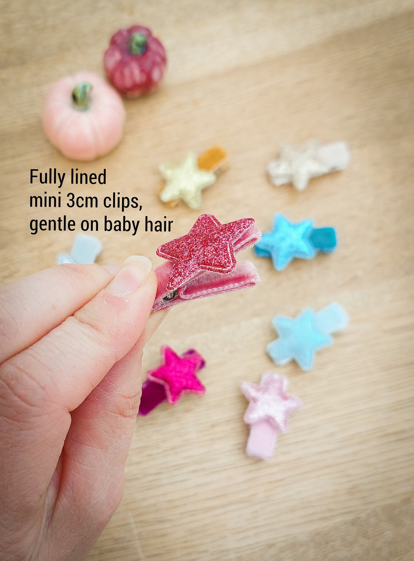 Star Hair Clips, Baby Hair Clips, Christmas Hair Clips, Velvet Hair Clips, Toddler Hair Clips, Star Fringe Clip, Glitter Clips, Fully Lined