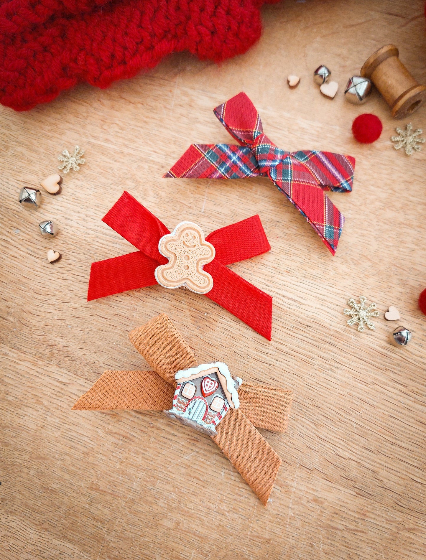 Christmas Hair Bows, Festive Hair Clips, Tartan Bow, Red Bows, Christmas Hair Accessories,Toddler Bows, Baby Hair Clip, Stocking Filler Gift
