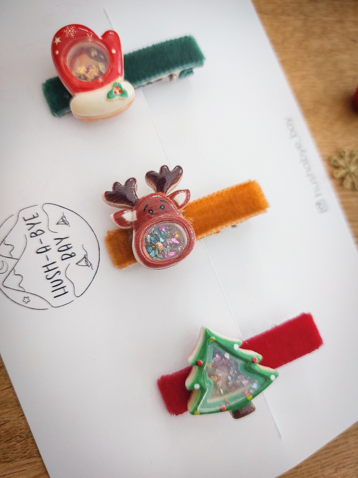 Christmas Hair Clips, Festive Hair Clips, Shaker Hair Clips, Christmas Hair Accessories, Toddler Clips, Baby Hair Clip, Stocking Filler Gift