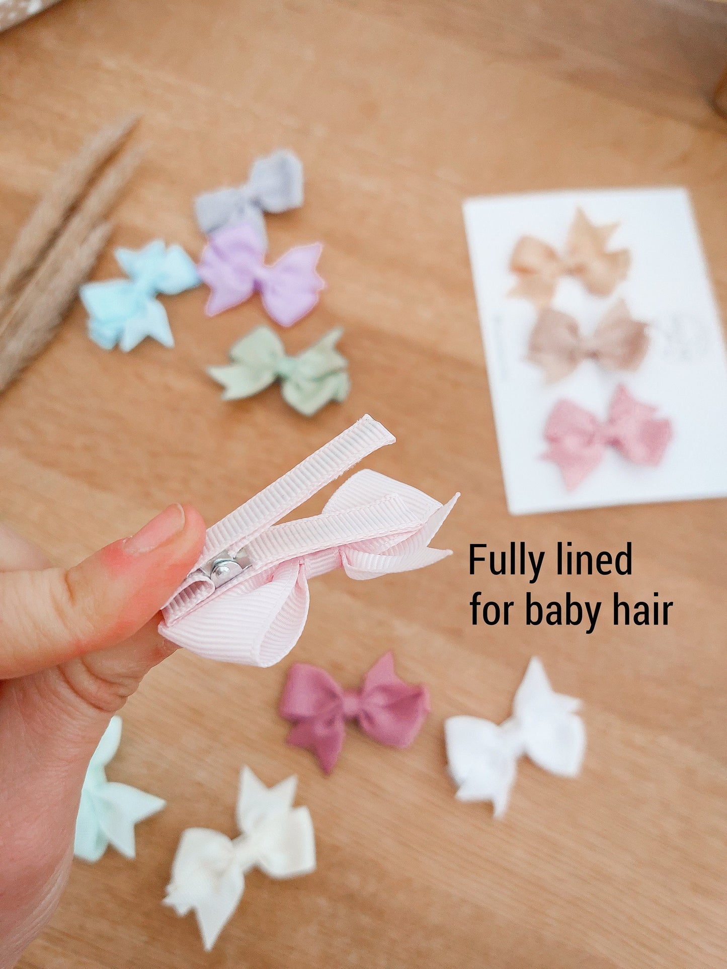 Baby Bows, Baby Hair Clips, Girls Bows, Lined Hair Clips, Baby Fringe Clips, First Hair Bows, Toddler Hair Clips, Gentle Hair Clips