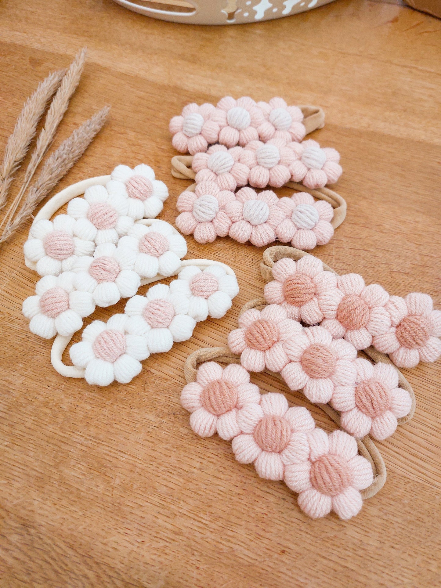 Flower Baby Headband, Newborn Headbands, Flower Crown, Toddler Headbands, Knitted Flower Headband, Baby Hair Accessories, Skinny Headbands