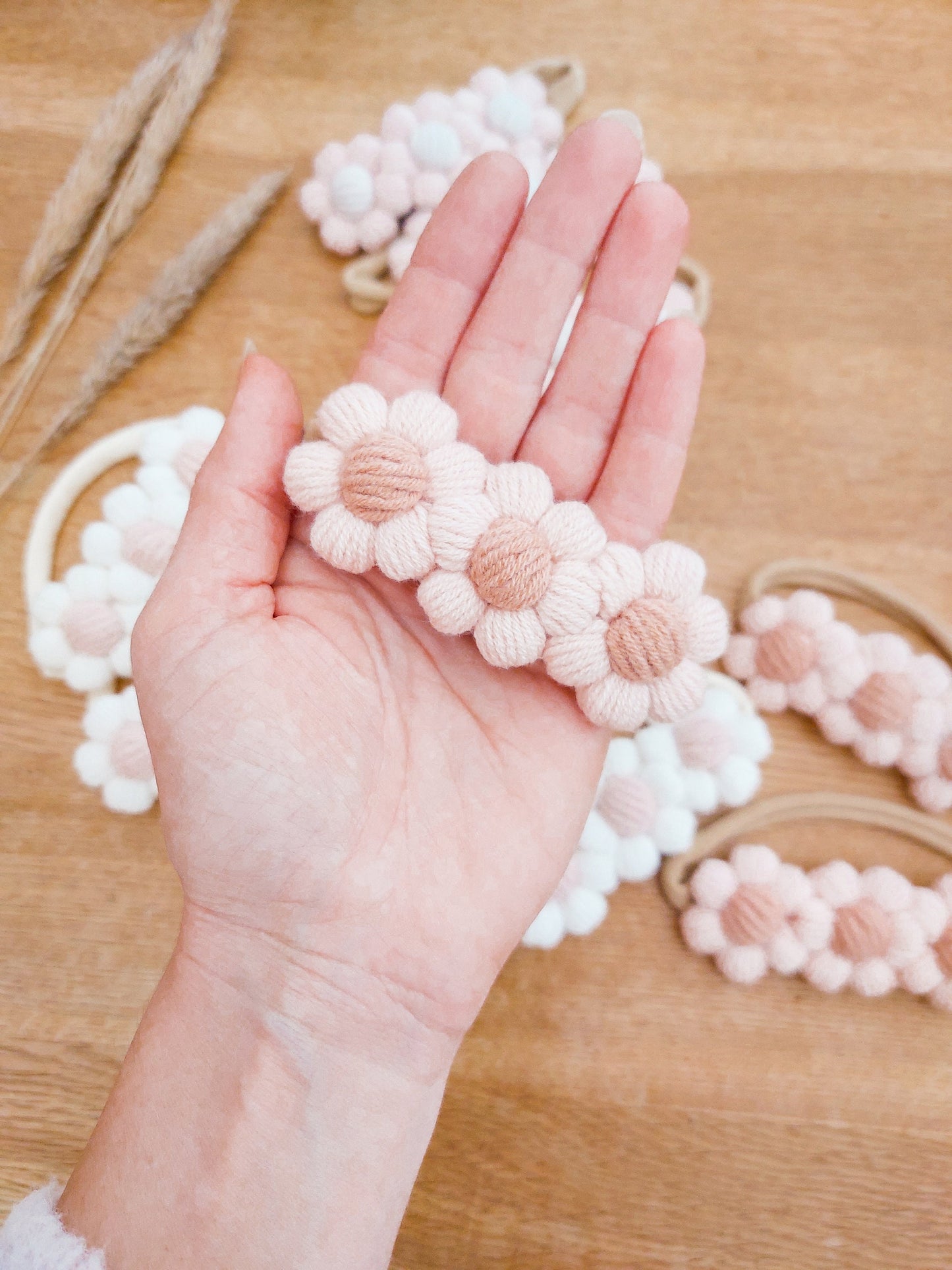 Flower Baby Headband, Newborn Headbands, Flower Crown, Toddler Headbands, Knitted Flower Headband, Baby Hair Accessories, Skinny Headbands