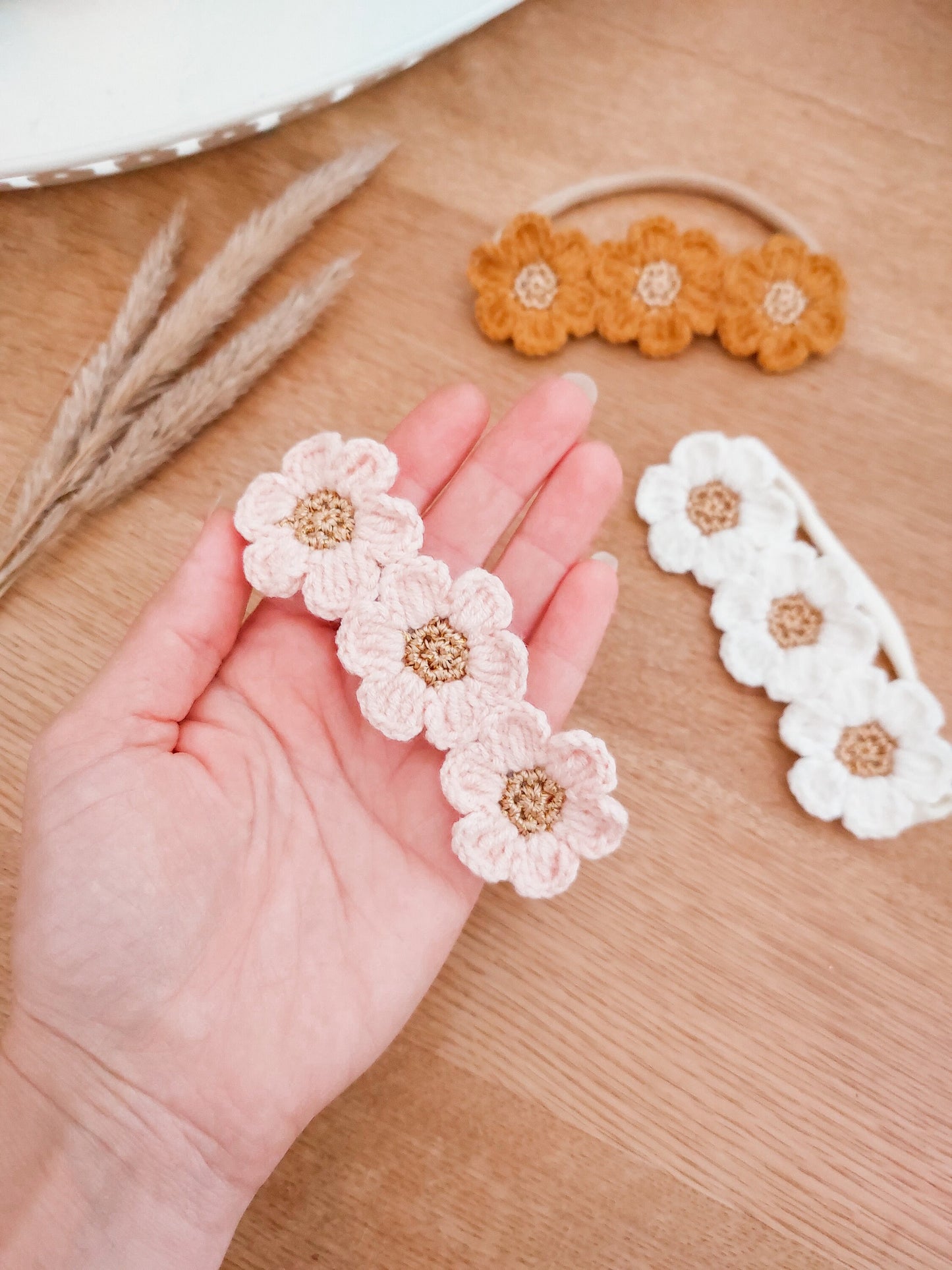 Flower Baby Headband, Newborn Headbands, Flower Crown, Toddler Headbands, Knitted Flower Headband, Baby Hair Accessories, Skinny Headbands