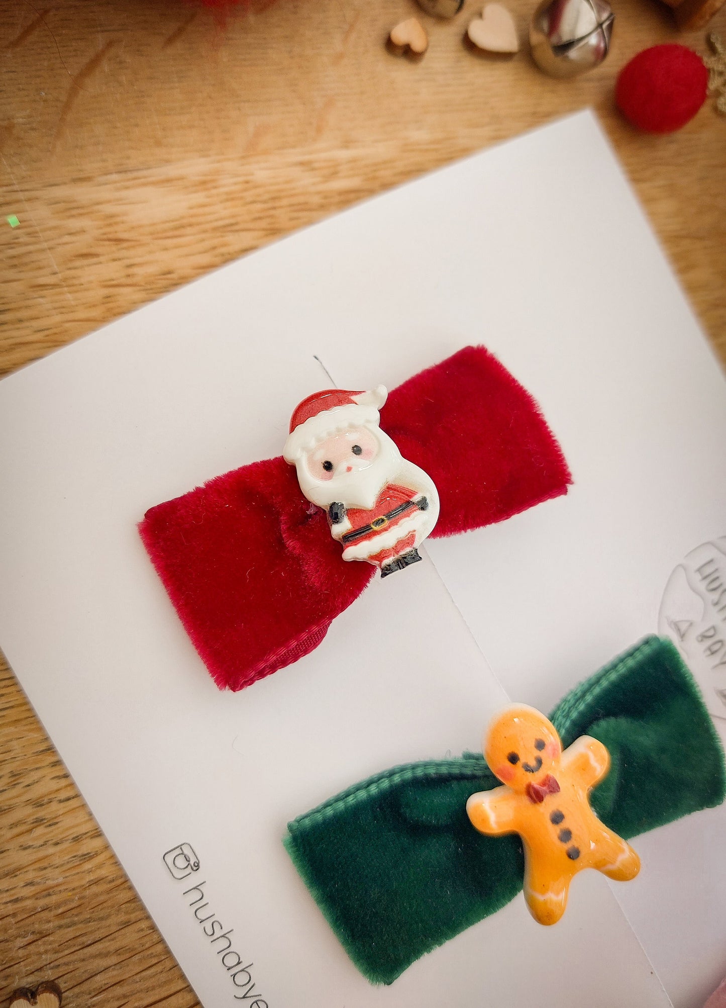 Christmas Hair Bows, Festive Hair Clips, Santa Bow, Red Bows, Christmas Hair Accessories, Toddler Bows, Baby Hair Clip, Stocking Filler Gift