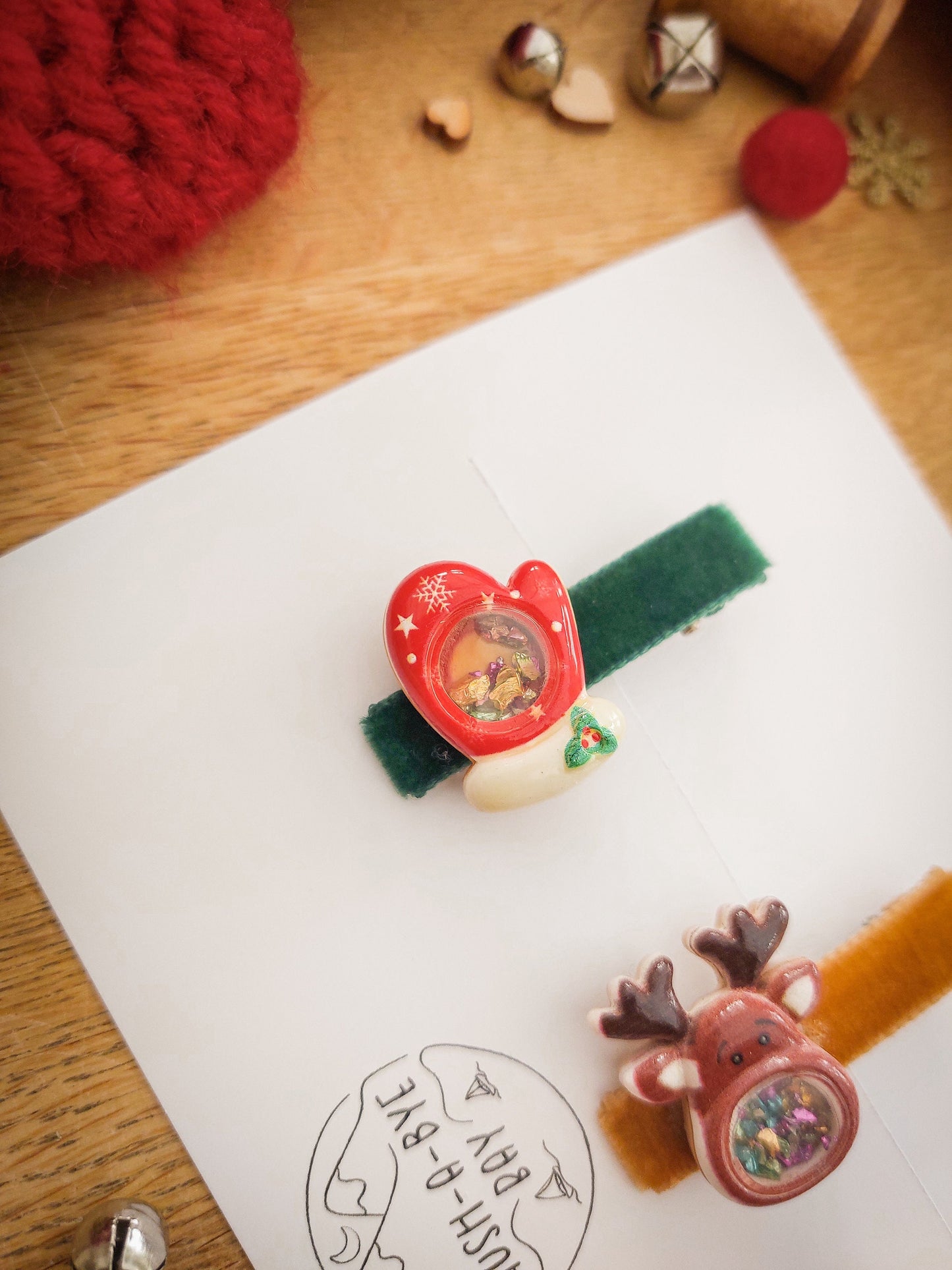 Christmas Hair Clips, Festive Hair Clips, Shaker Hair Clips, Christmas Hair Accessories, Toddler Clips, Baby Hair Clip, Stocking Filler Gift
