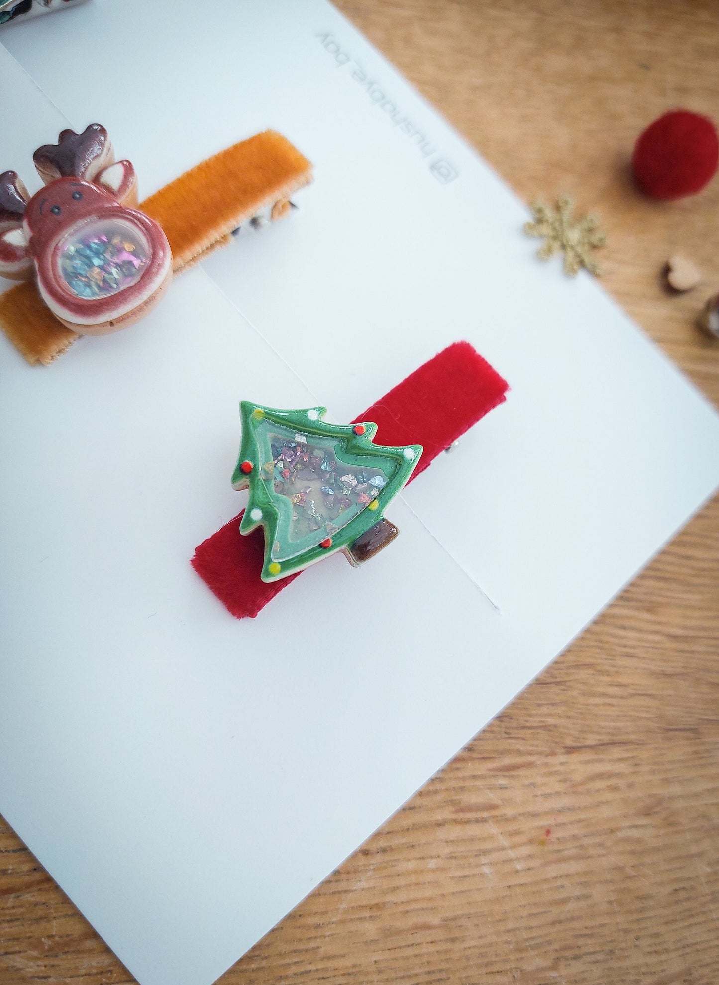 Christmas Hair Clips, Festive Hair Clips, Shaker Hair Clips, Christmas Hair Accessories, Toddler Clips, Baby Hair Clip, Stocking Filler Gift
