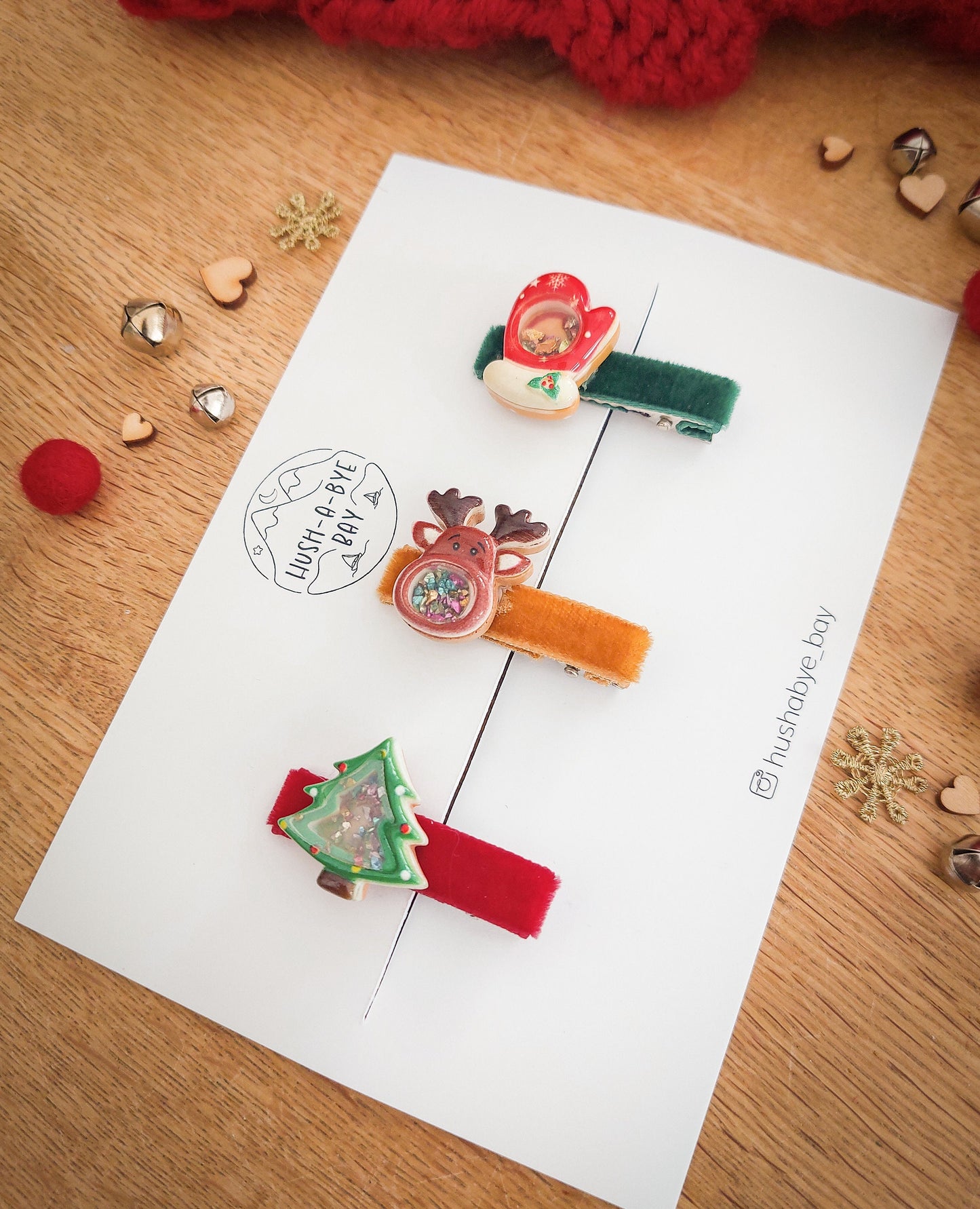 Christmas Hair Clips, Festive Hair Clips, Shaker Hair Clips, Christmas Hair Accessories, Toddler Clips, Baby Hair Clip, Stocking Filler Gift