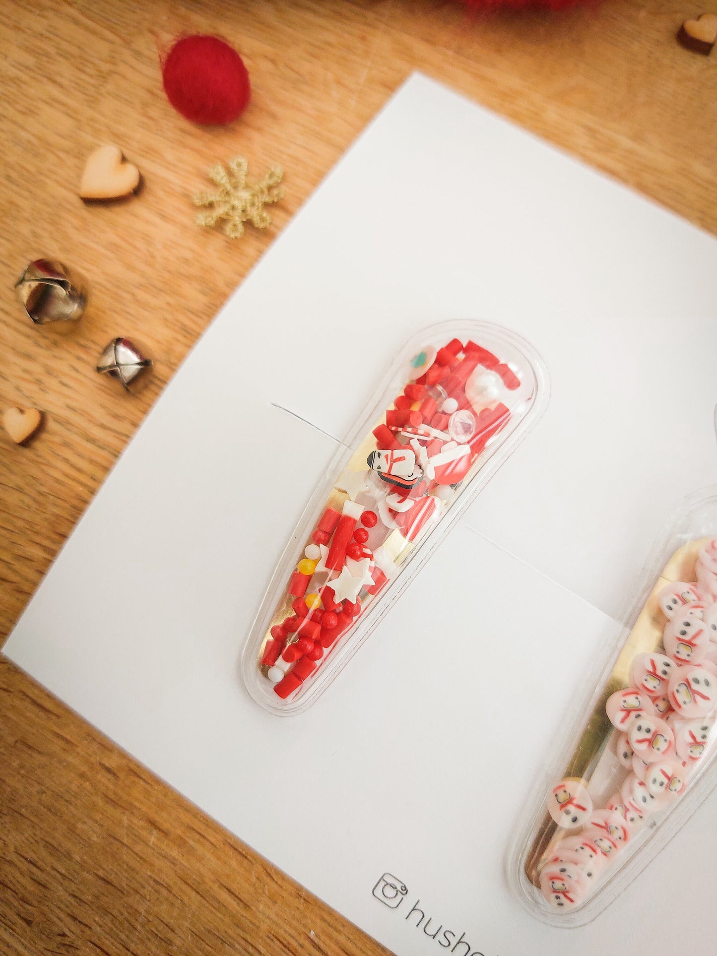 Christmas Hair Clips, Festive Snap Clips, Shaker Hair Clips, Christmas Hair Accessories, Toddler Clips, Baby Hair Clip, Stocking Filler Gift