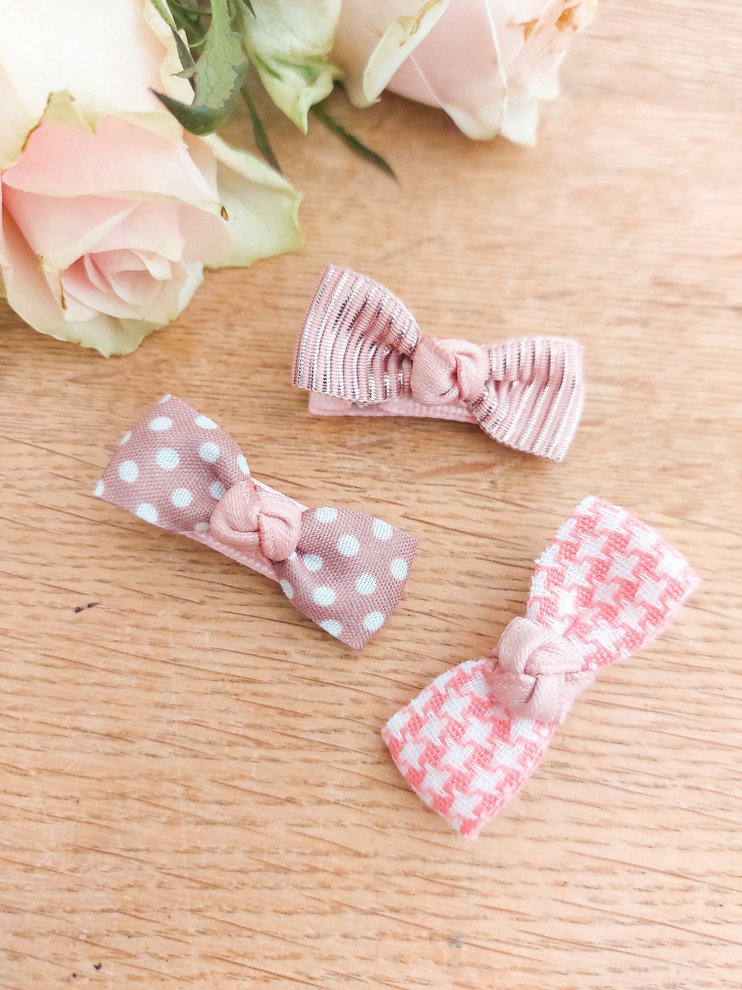 Pink Baby Bows, Hair Clips, Fully Lined Clips, Baby Fringe Clips, First Hair Clips, Toddler Hair Clips, Gentle Hair Clips, Fully Lined Bows