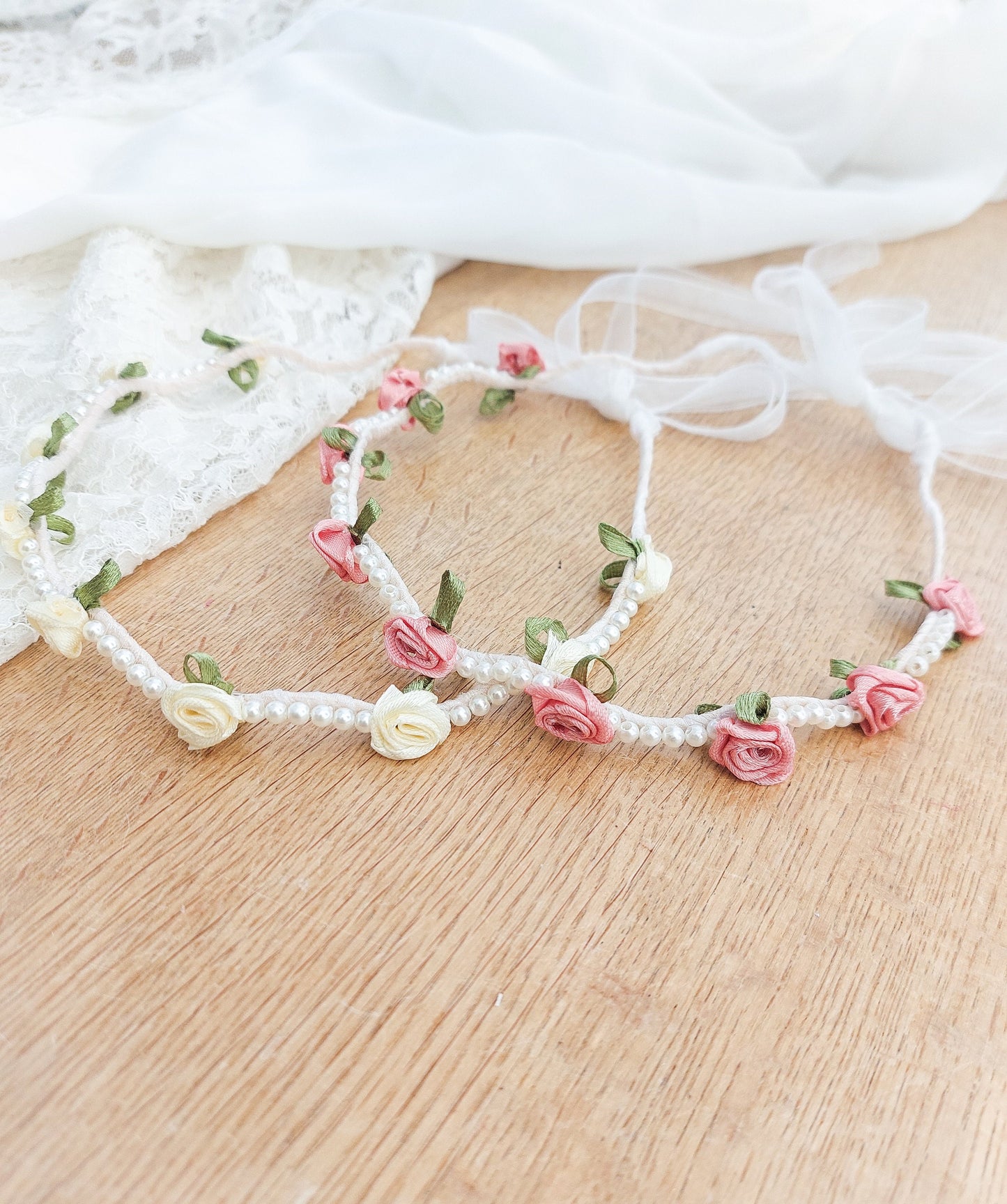 Flower Girl Hairband, Flower Girl Crown, Flower Girl Halo, Christening Hair Crown, Baptism Headband, Flower Girl Hair Accessories, Ivory