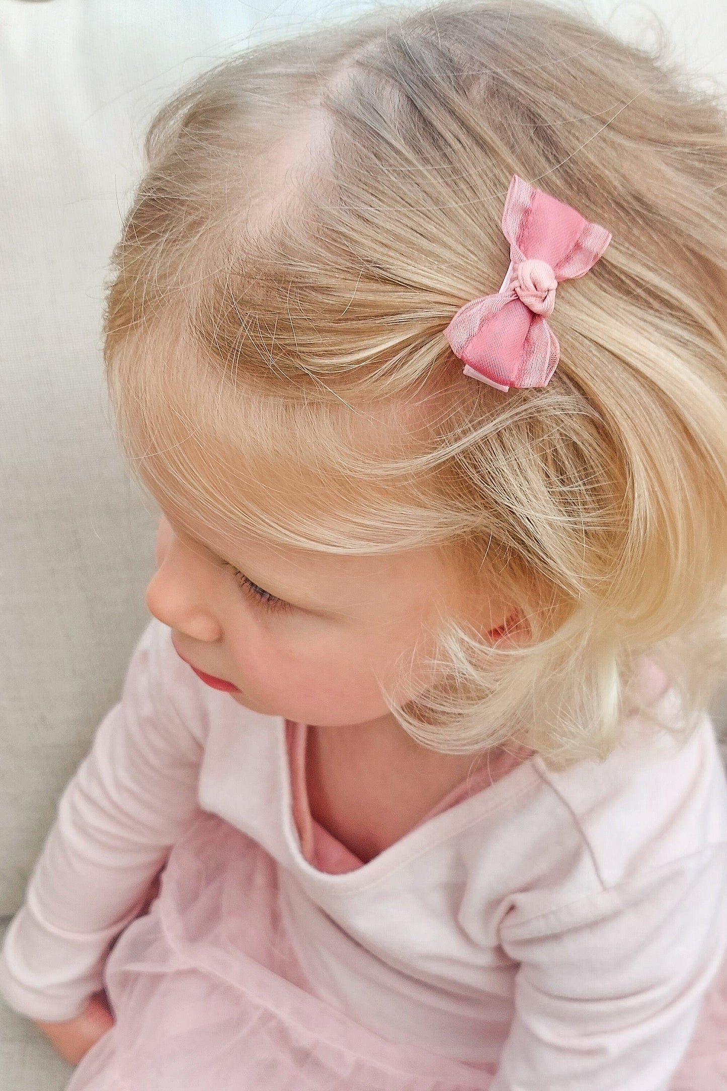 Pink Baby Bows, Hair Clips, Fully Lined Clips, Baby Fringe Clips, First Hair Clips, Toddler Hair Clips, Gentle Hair Clips, Fully Lined Bows