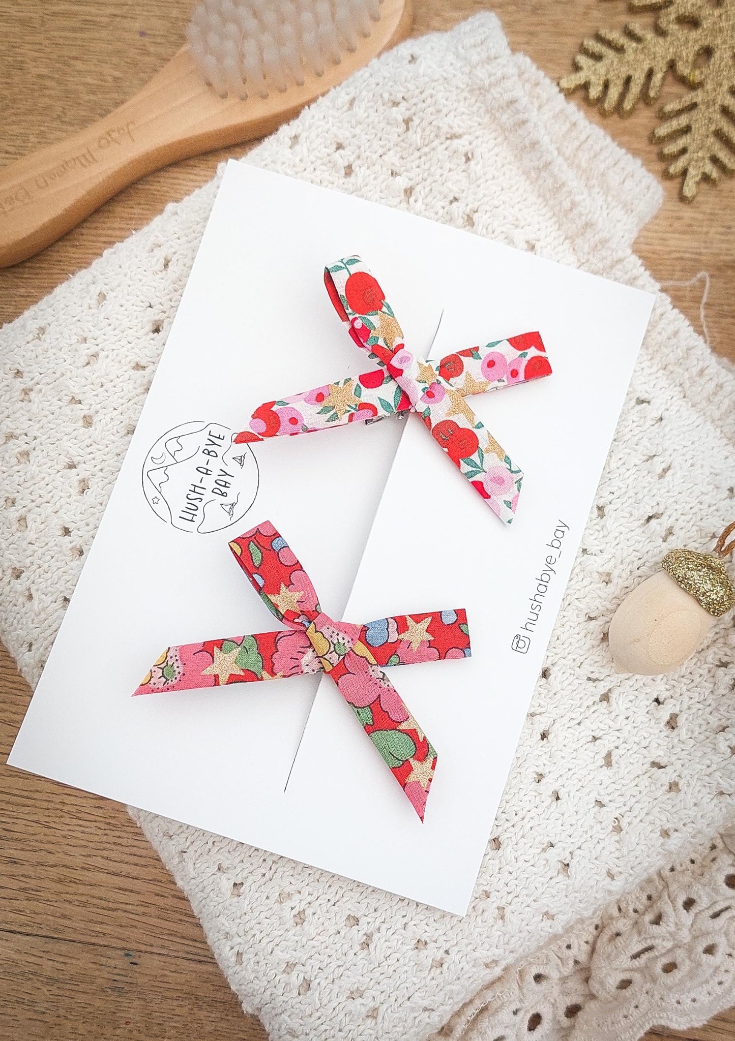 Christmas Liberty Hair Clips, Baby Bows, Liberty Bows, Liberty London Fabric, Small Hair Bows, Toddler Hair Clips, Baby Hair Clips