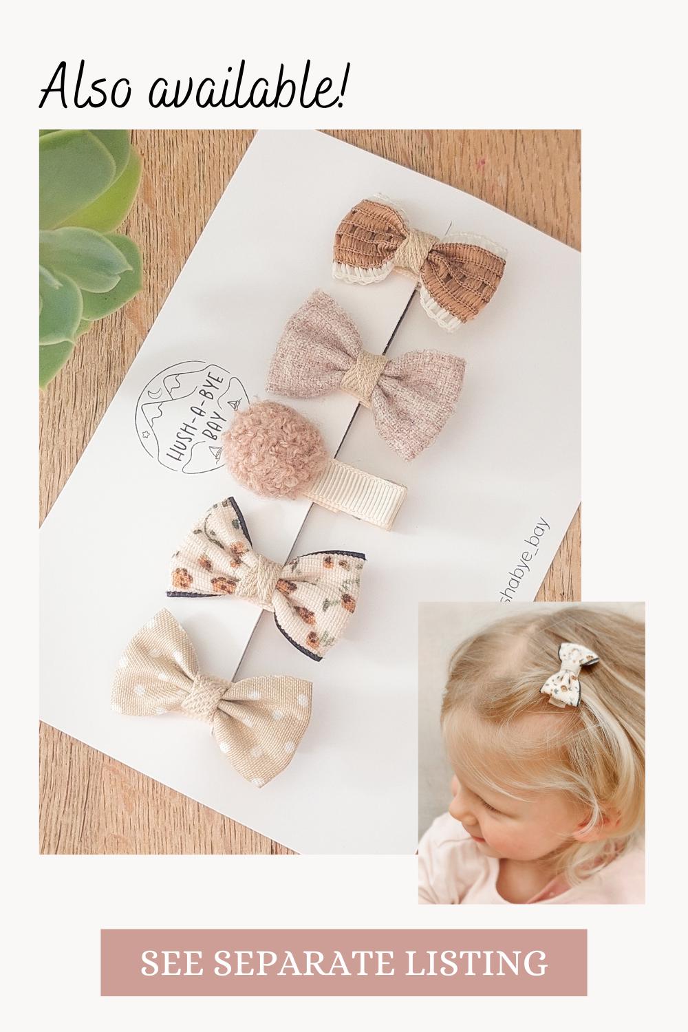 Pink Baby Bows, Hair Clips, Fully Lined Clips, Baby Fringe Clips, First Hair Clips, Toddler Hair Clips, Gentle Hair Clips, Fully Lined Bows