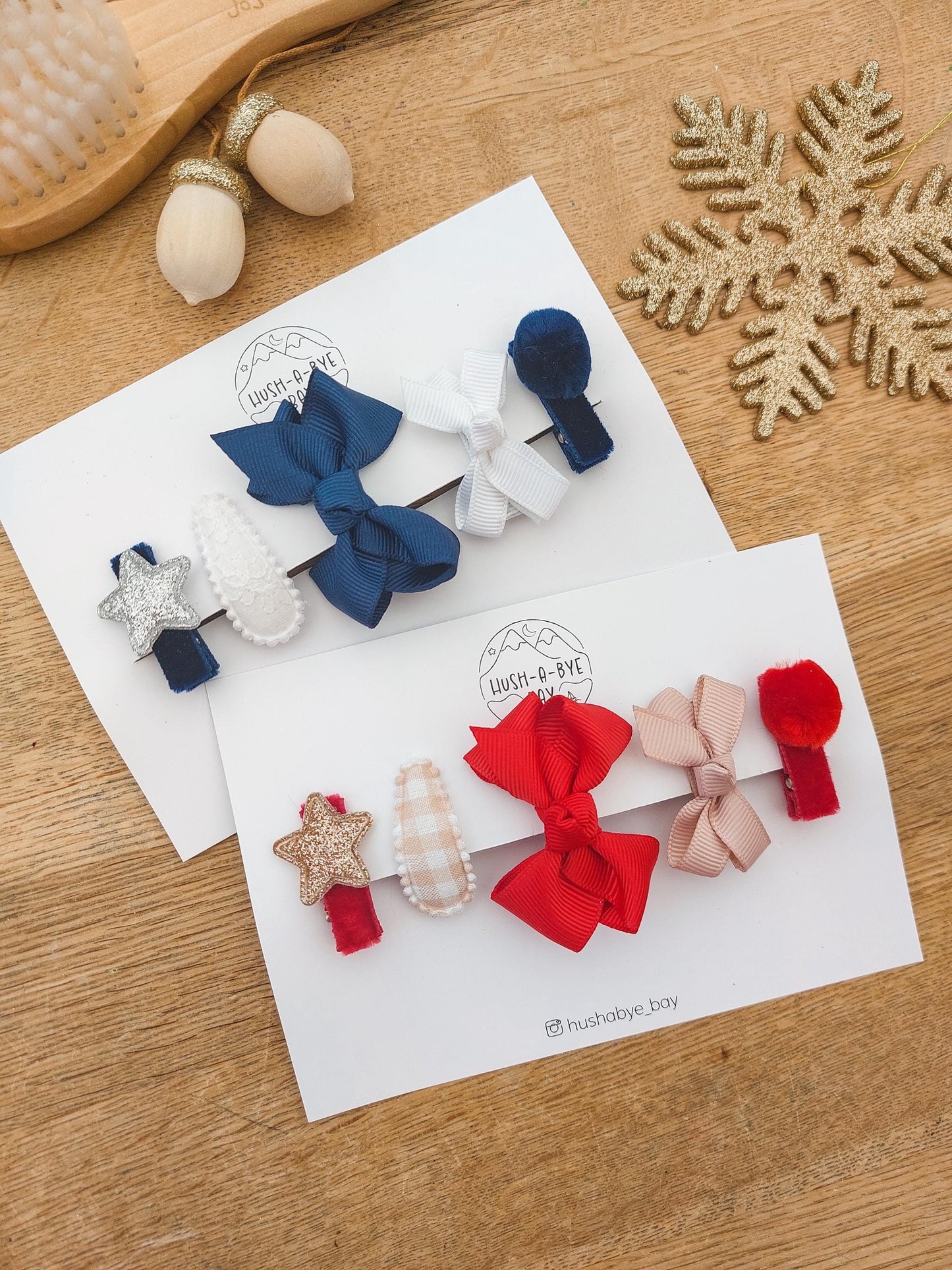 Baby First Hair Clips, Baby Christmas Hair Clips, Fully Lined Clips, Christmas Hair Clips, Festive Hair Clip Set, Toddler Clips