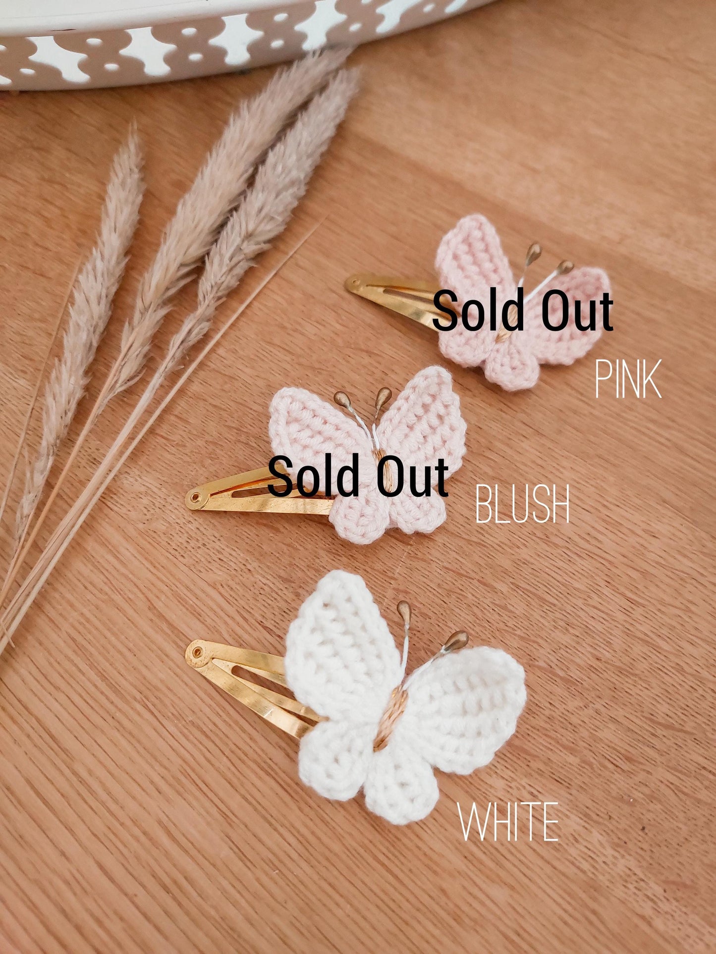 Butterfly Hair Clip, Knitted Butterfly Snap Clip, Toddler Hair Clips, Baby Hair Clips, Baby Snap Clips, Girls Hair Clips, Pink Butterfly