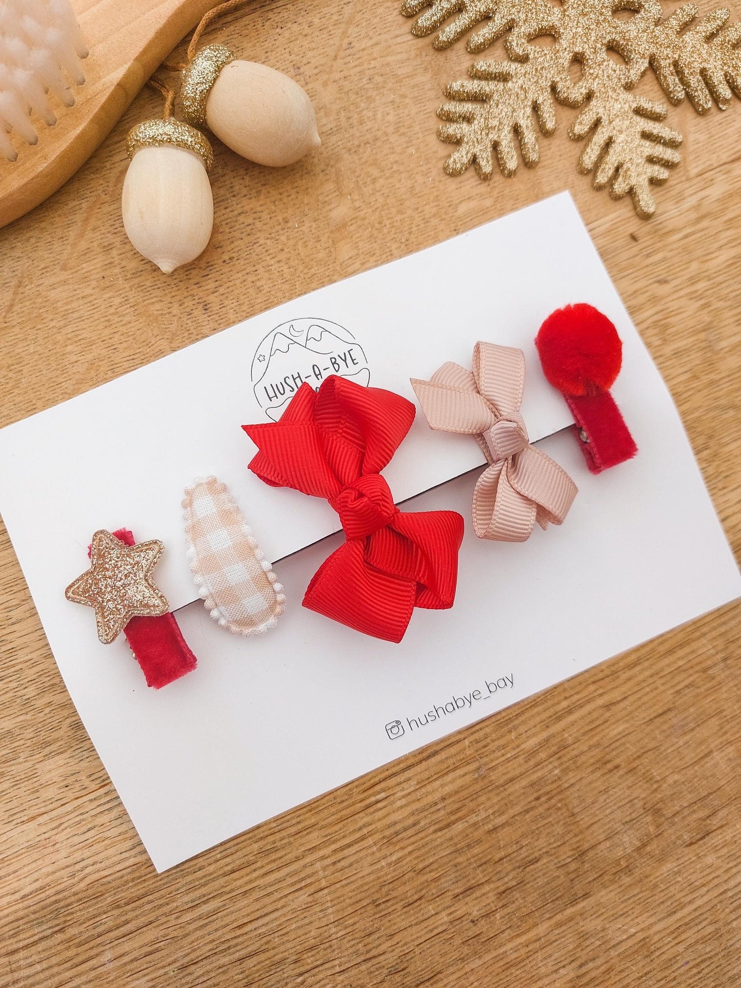 Baby First Hair Clips, Baby Christmas Hair Clips, Fully Lined Clips, Christmas Hair Clips, Festive Hair Clip Set, Toddler Clips