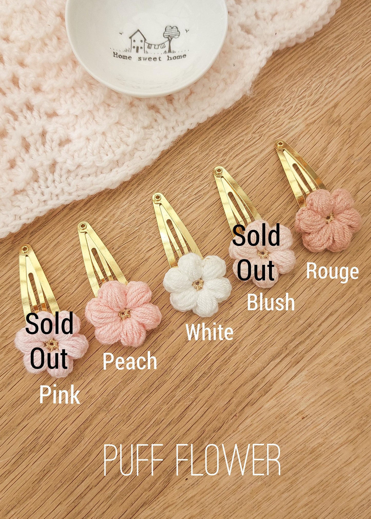 Flower Field Knitted Snap Clips