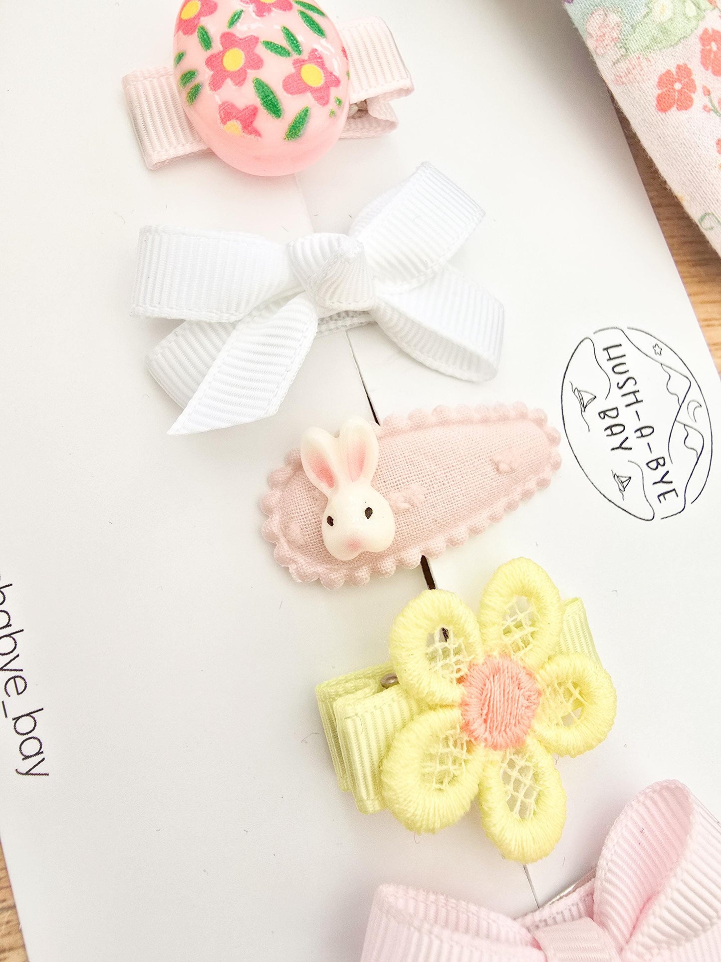 Easter Baby Hair Clips, Baby Hair Clips, Fully Lined, Bunny Hair Clips, Easter gift for baby, Easter Hair Clip Set, Easter Egg Hair Clip