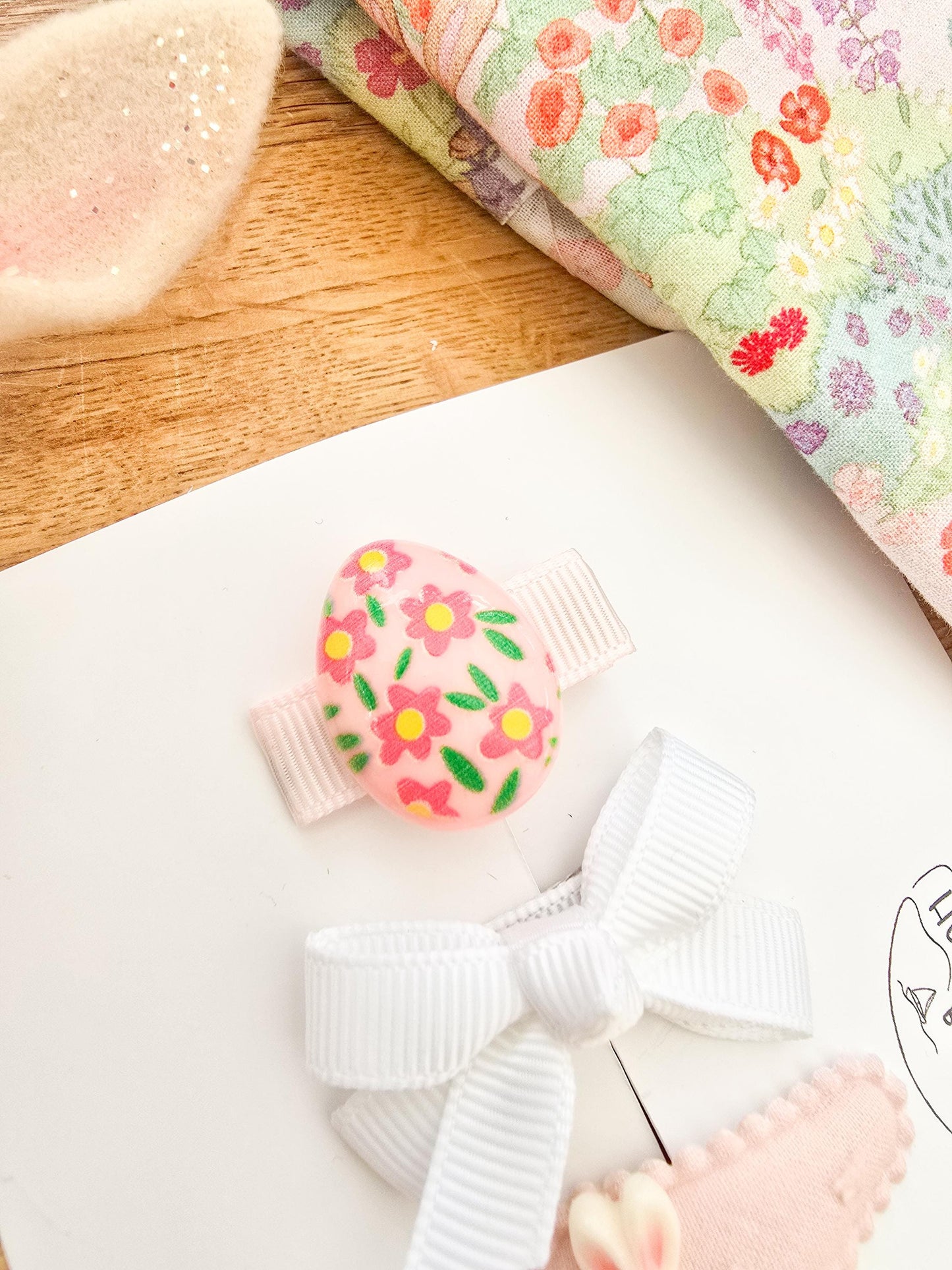 Easter Baby Hair Clips, Baby Hair Clips, Fully Lined, Bunny Hair Clips, Easter gift for baby, Easter Hair Clip Set, Easter Egg Hair Clip