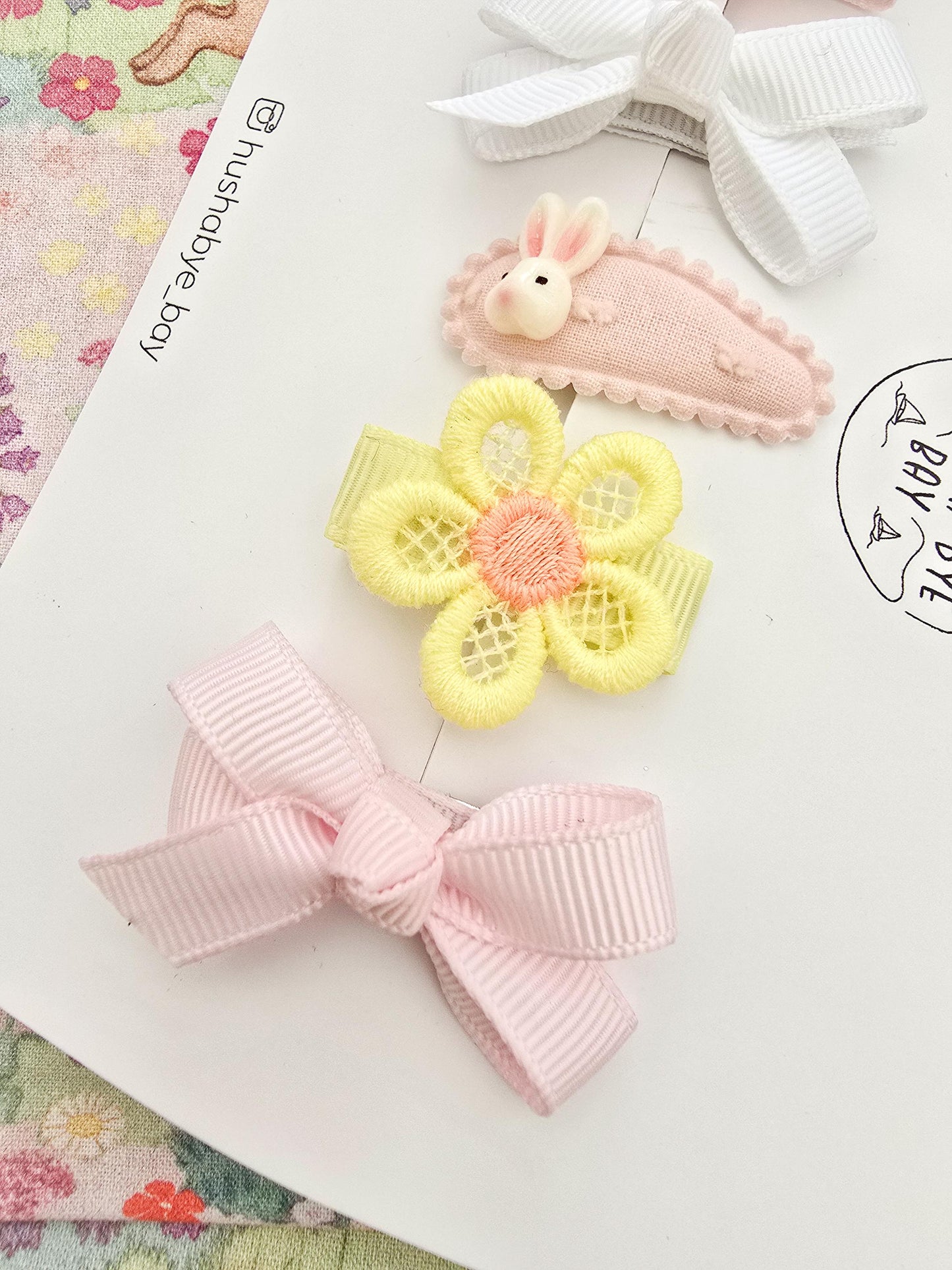 Easter Baby Hair Clips, Baby Hair Clips, Fully Lined, Bunny Hair Clips, Easter gift for baby, Easter Hair Clip Set, Easter Egg Hair Clip