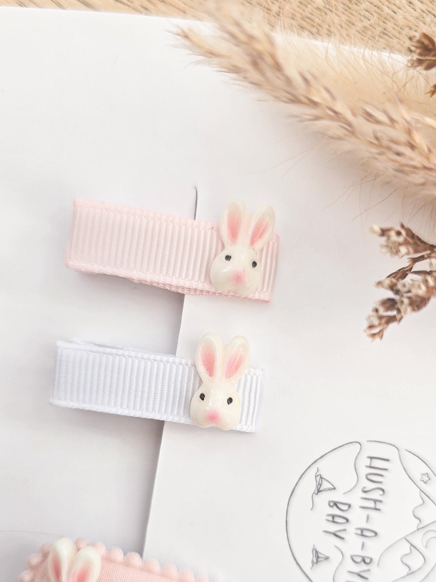 Easter Baby Hair Clips, Baby Hair Clips, Fully Lined Hair Clips, Bunny Hair Clips, Easter gift for baby, Easter Hair Clip Set