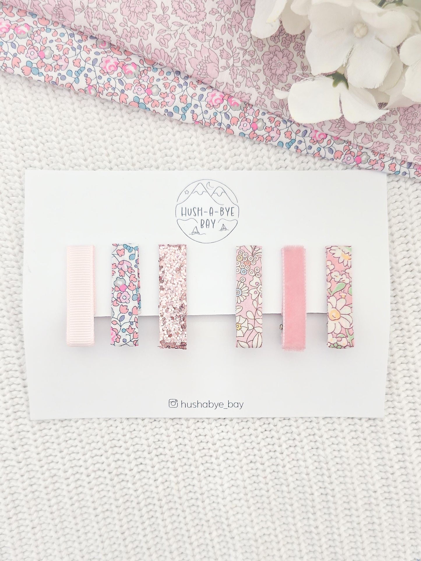 Liberty Hair Clip Set - Baby Pink