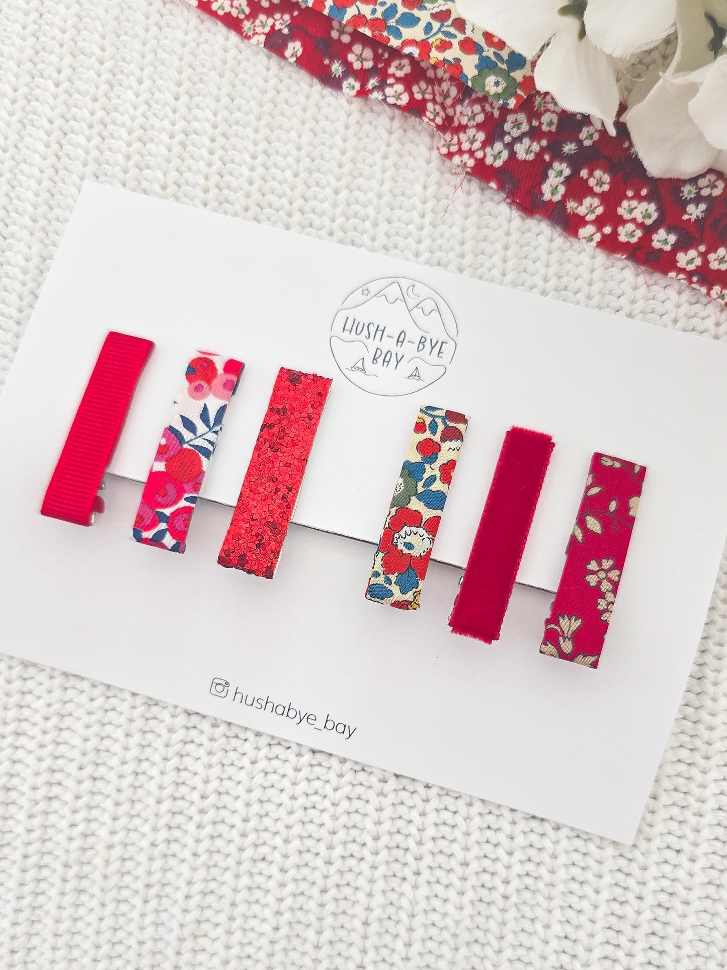 Baby Hair Clip Set, Liberty Fabric Hair Clips, Toddler Hair Clips, Fringe Clips, Red Hair Clips, Red Hair Clip Set,Christmas Baby Hair Clips