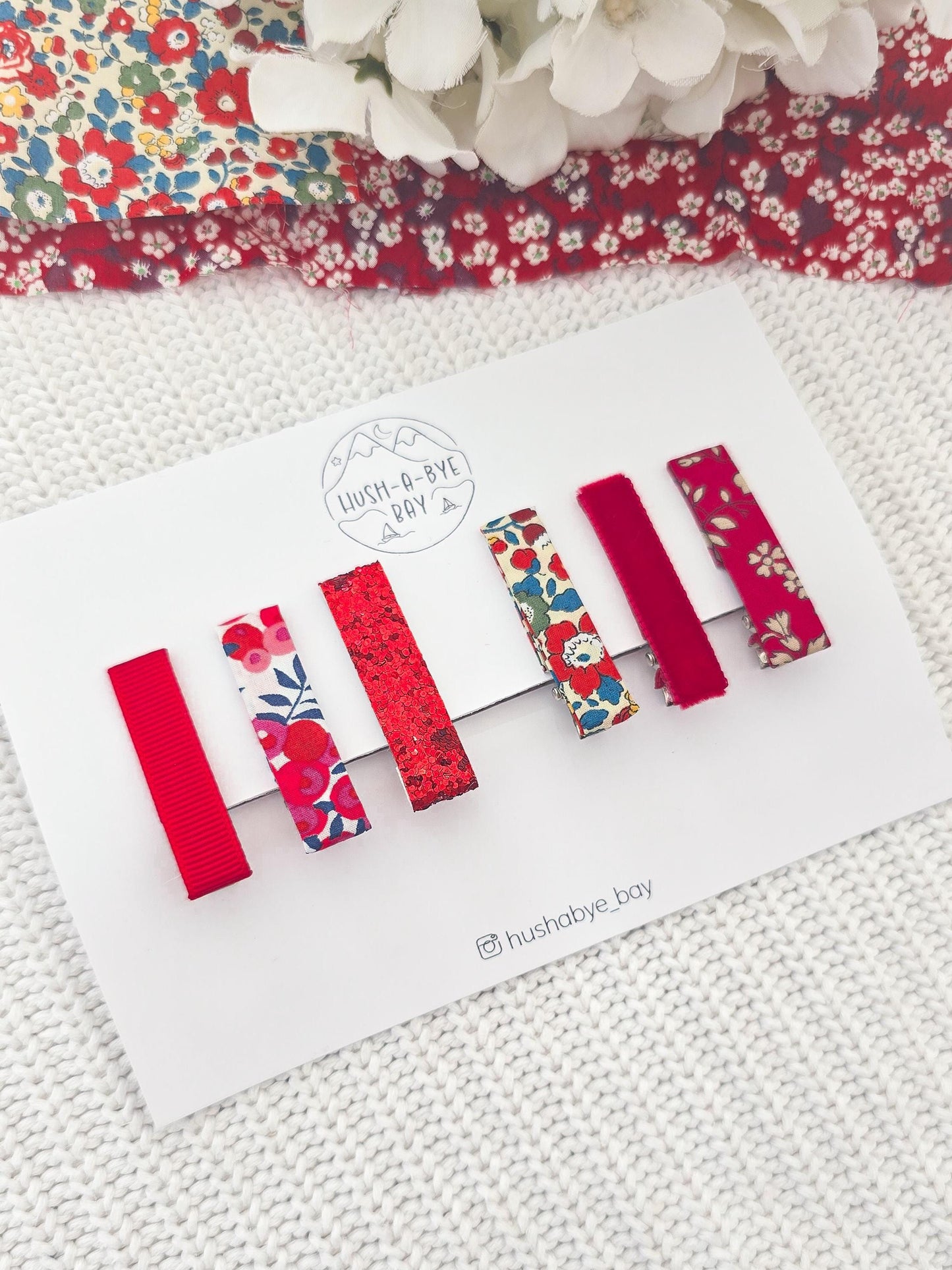 Baby Hair Clip Set, Liberty Fabric Hair Clips, Toddler Hair Clips, Fringe Clips, Red Hair Clips, Red Hair Clip Set,Christmas Baby Hair Clips