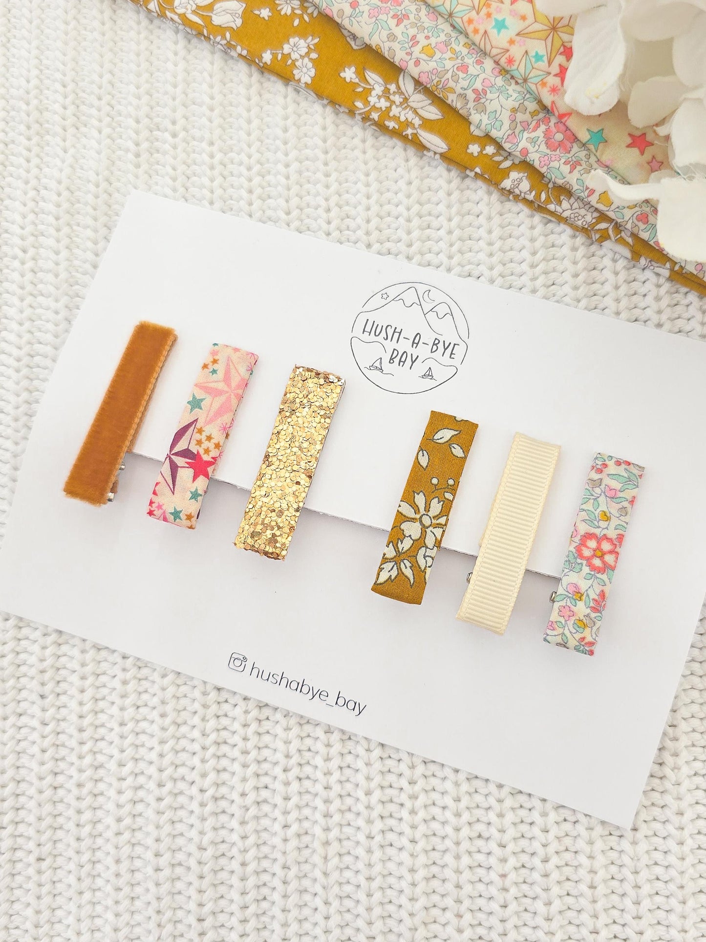 Liberty Hair Clip Set - Mustard
