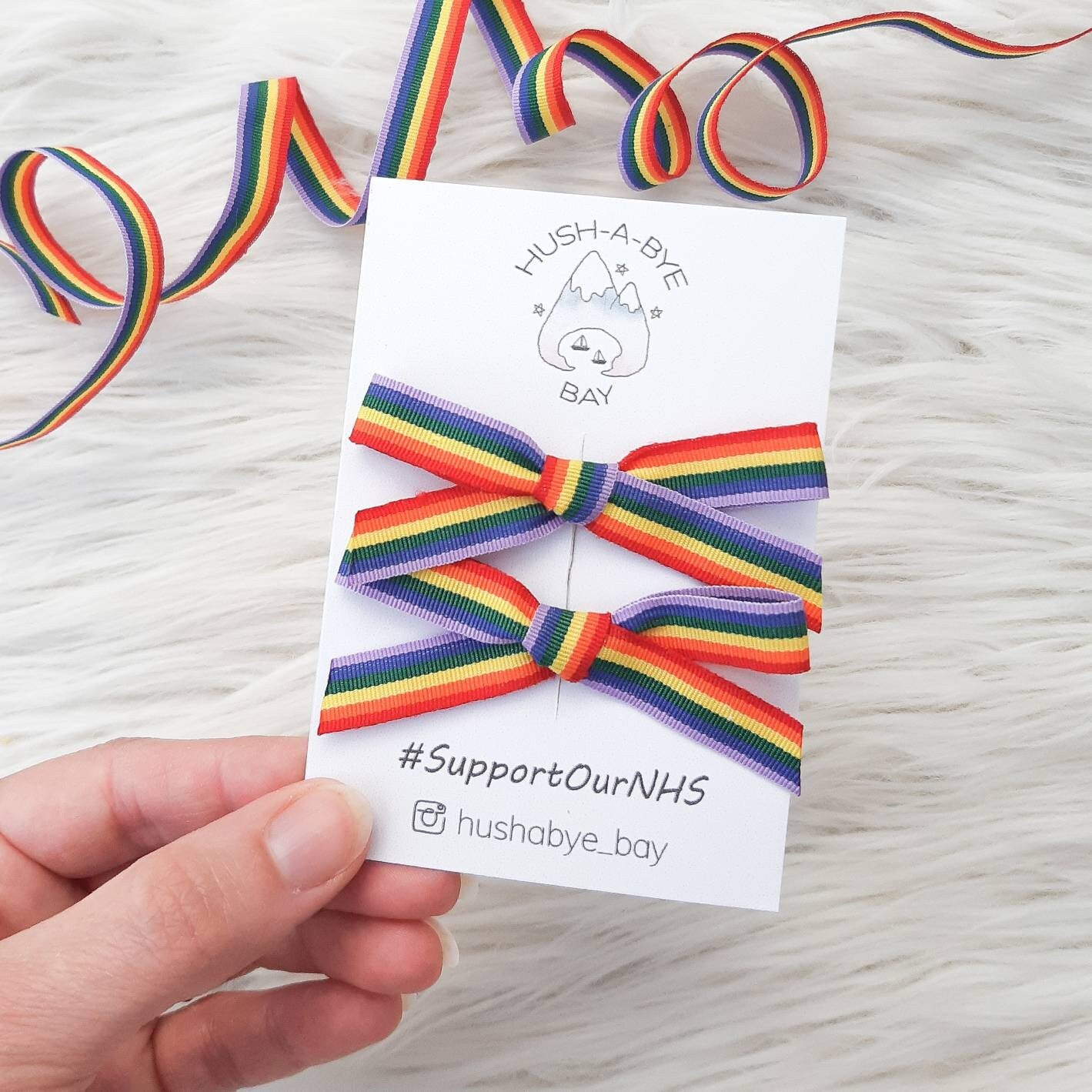 Rainbow Hair Bow for baby, toddler and child. LGBTQ, Gay Pride. Available on either a headband, pigtail alligator clips or single bow clip