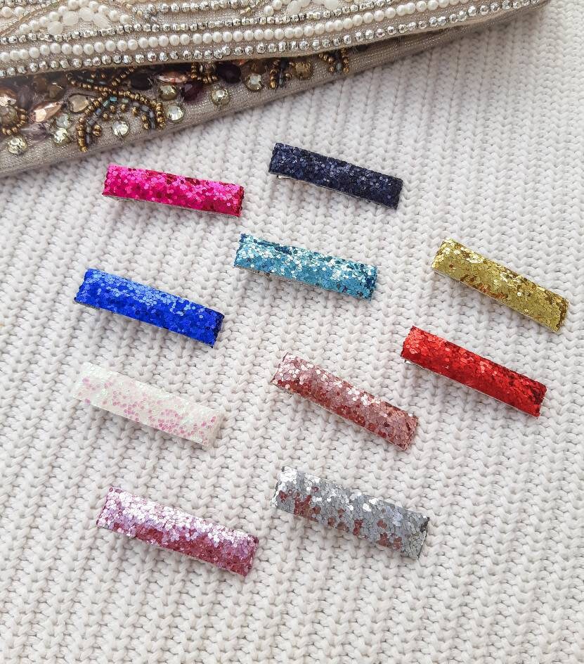 Glitter Hair Clips, Fringe Clips, Toddler Hair Clips, Baby Hair Clips, Sparkly Hair Clips, Hair Clip Set, Party Hair Clips, Christmas Gift