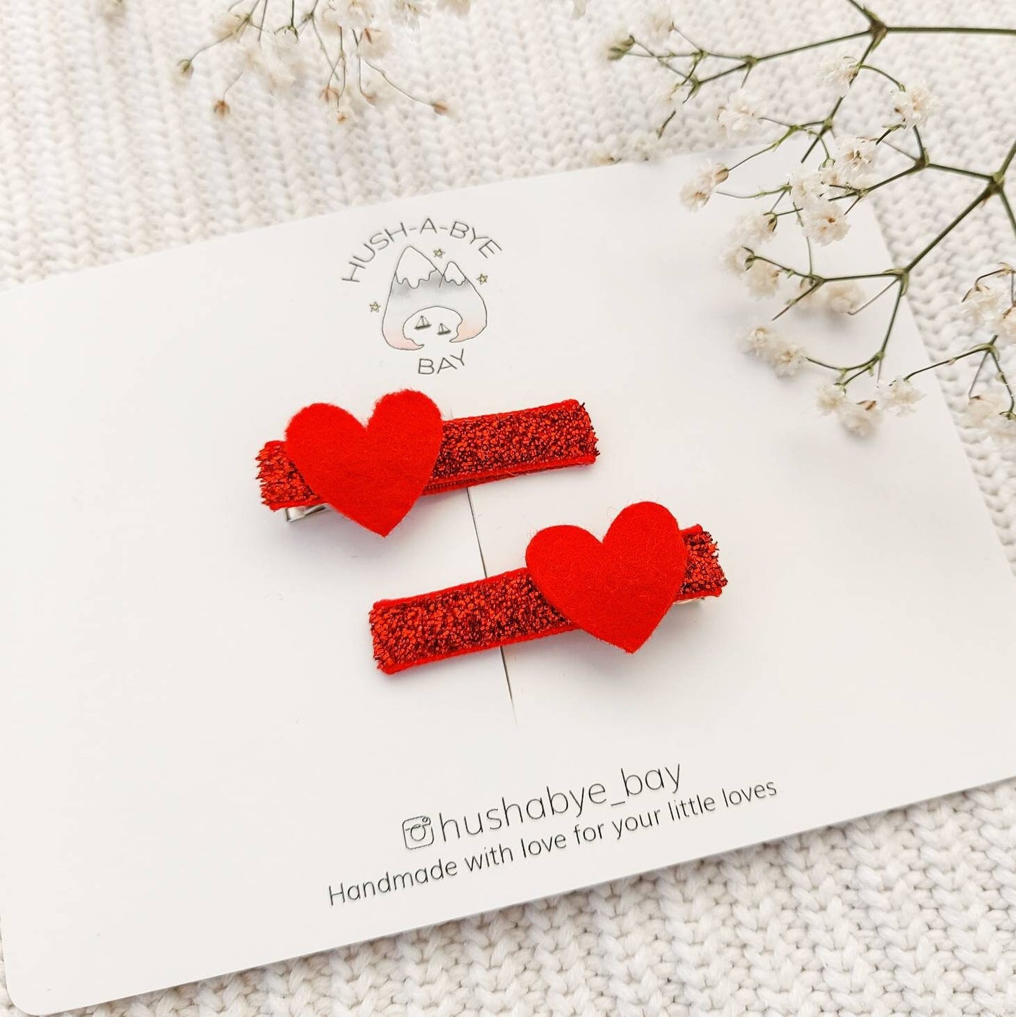 Valentines Hair Clips, Heart Hair Clips, Red Heart Pigtail Clips, Fringe Clips, Toddler Hair Clips, Baby Hair Clips, Glitter Hair Clips
