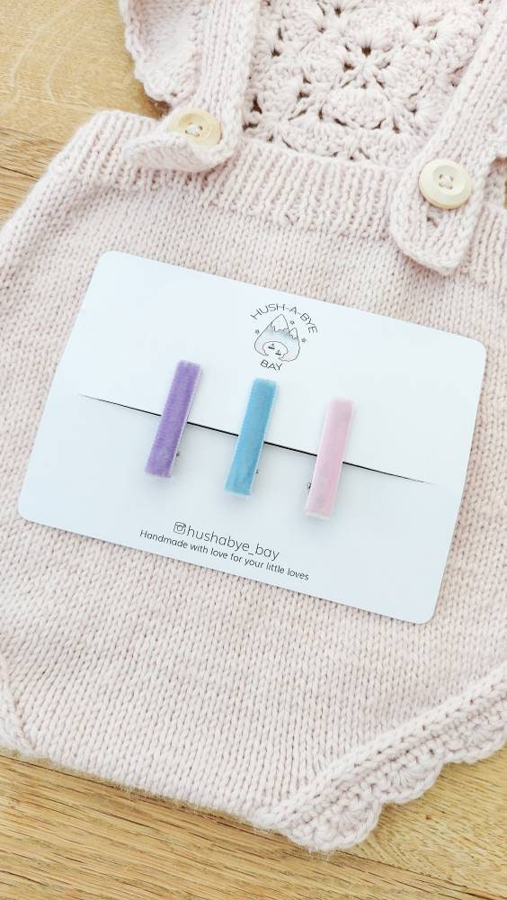 Velvet Hair Clips, Fringe Clips, Toddler Hair Clips, Baby Hair Clips, Hair Clip Set, Multicoloured hair clips, Velvet fringe, Barrettes