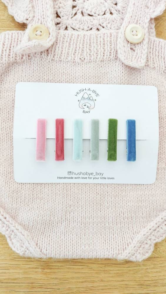 Velvet Hair Clips, Fringe Clips, Toddler Hair Clips, Baby Hair Clips, Hair Clip Set, Multicoloured hair clips, Velvet fringe, Barrettes