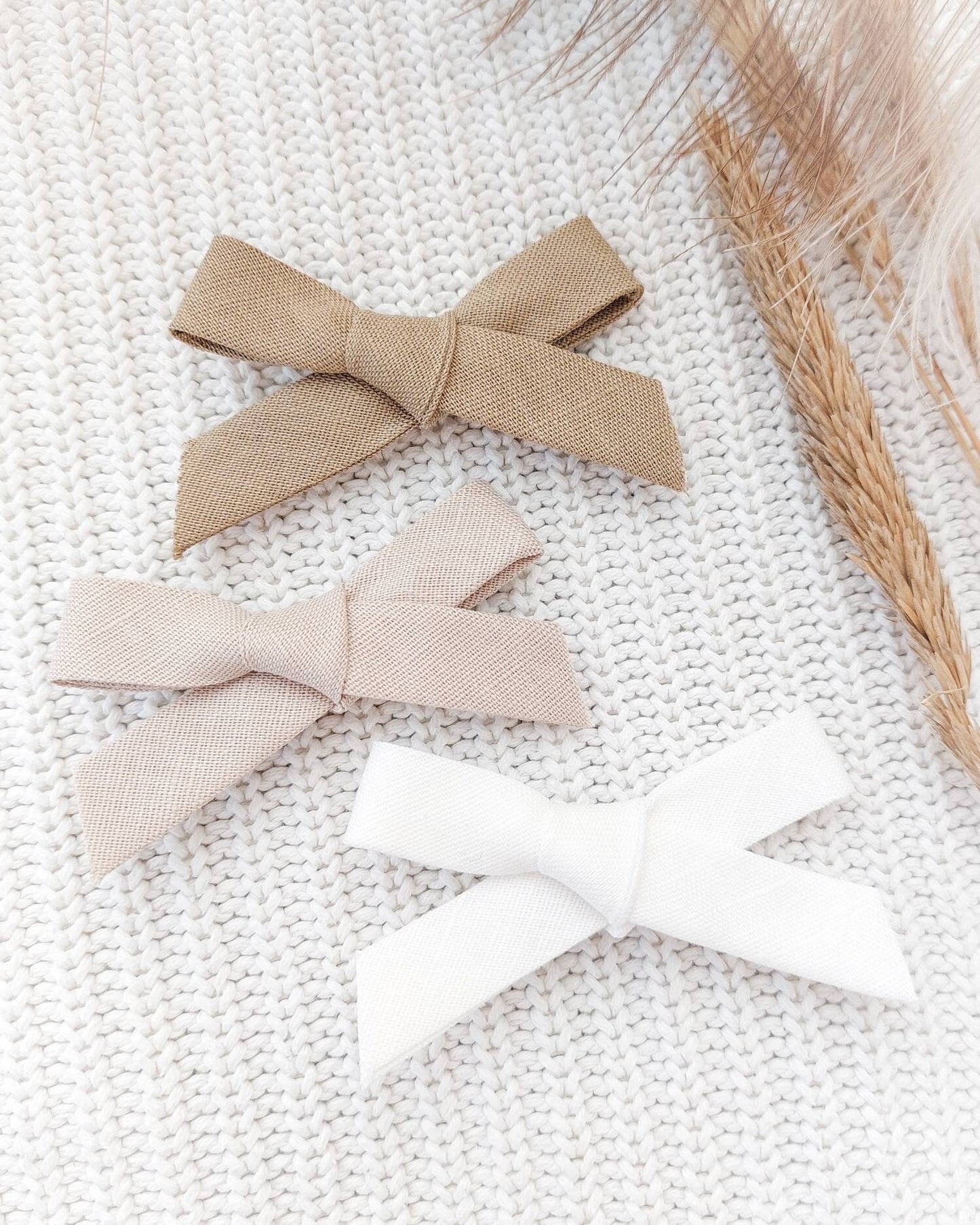 Linen Hair Bows, Neutral Hair Bows, Linen Bow, Nude Bow, Ivory Bow, Baby Bows, Toddler Bow, Baby Hair Bows, Bow Hair Clips, Bow Set