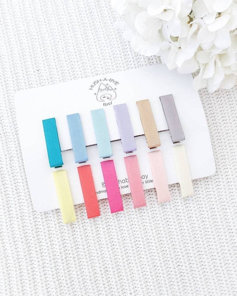Toddler Hair Clips, Rainbow Fringe Clips, Grosgrain Ribbon Hair Clips, Baby Hair Clips, Hair Clip Set, Multicoloured hair clips, Barrettes