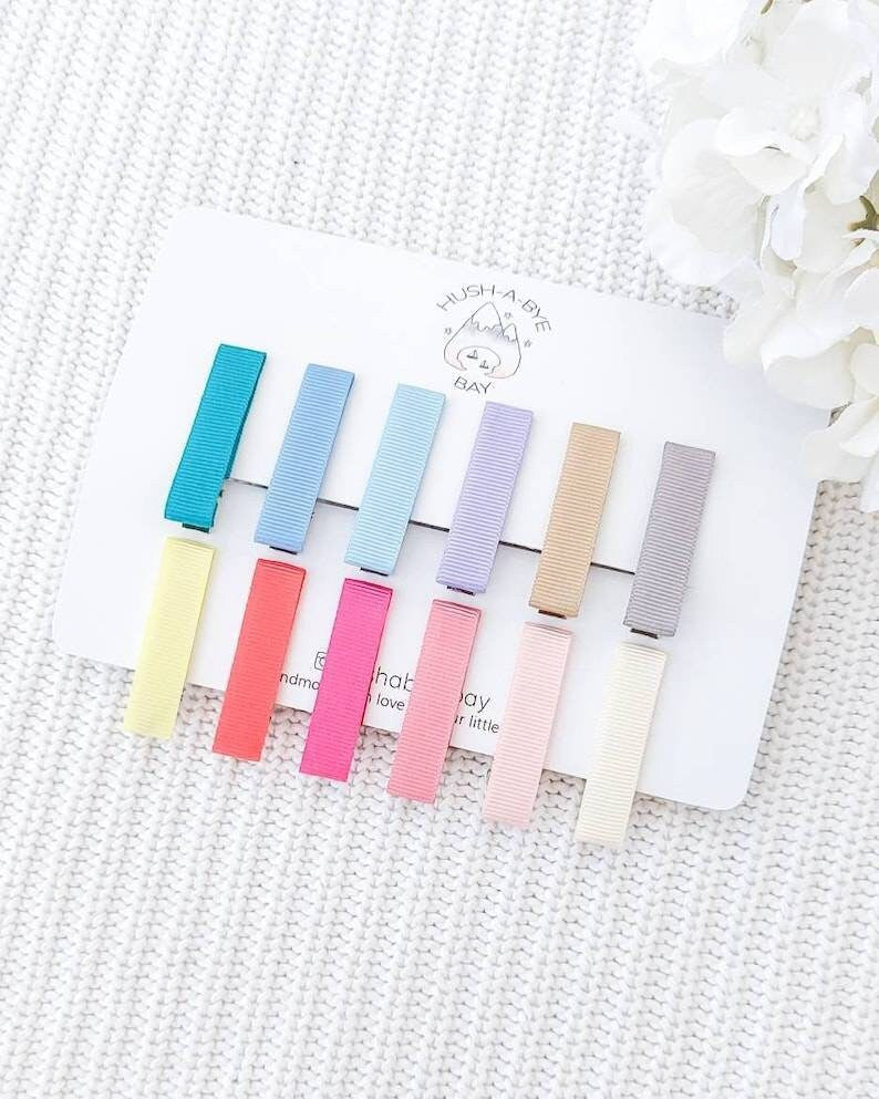 Toddler Hair Clips, Rainbow Fringe Clips, Grosgrain Ribbon Hair Clips, Baby Hair Clips, Hair Clip Set, Multicoloured hair clips, Barrettes