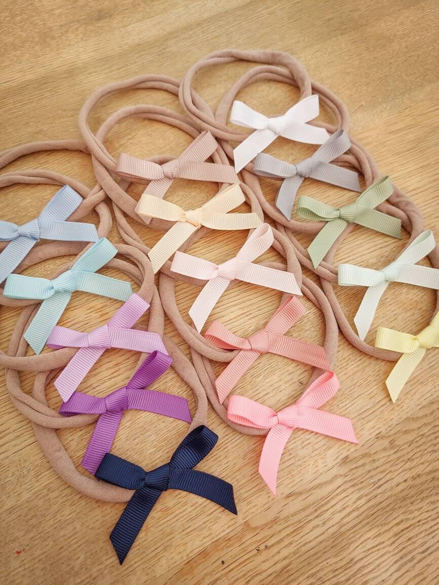 Baby Bow Headband, Newborn Bows, Newborn Headband, Baby Bows, Baby Headband, Soft Nylon Headband, Baby Hair Accessories, Baby Hair Bows