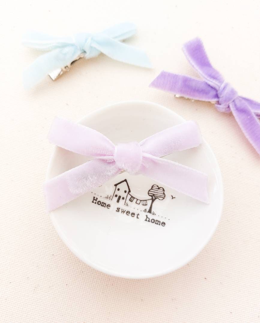 Velvet Bows - clips or headbands, Baby Hair Clips, Newborn Bows, Newborn Headband, Baby Bows, Baby Headband, Fringe Clips, Toddler Barrettes