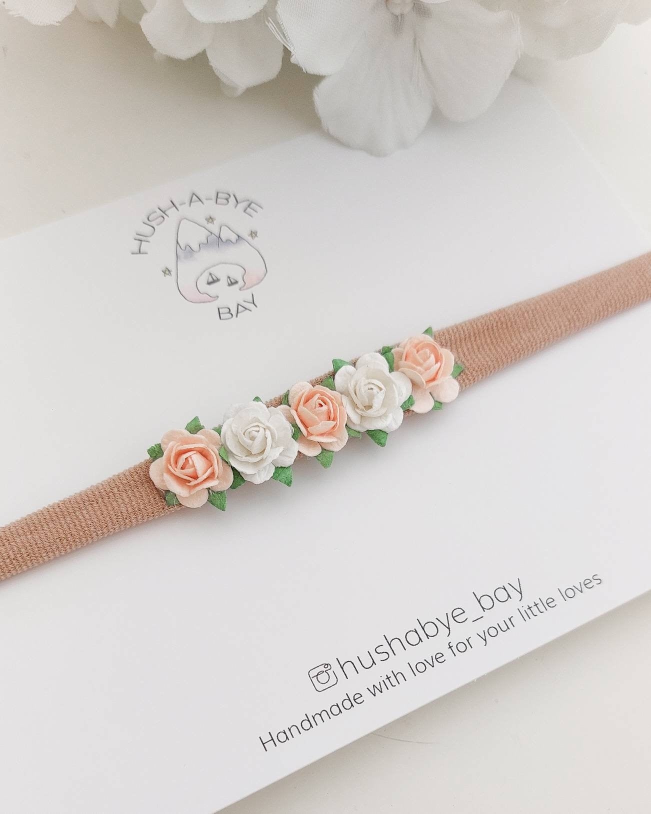 Baby Flower Headband, Newborn Flower Headband, Newborn Headband, Dainty Headband, Baby Headband, Soft Nylon Headband, Baby Hair Accessories