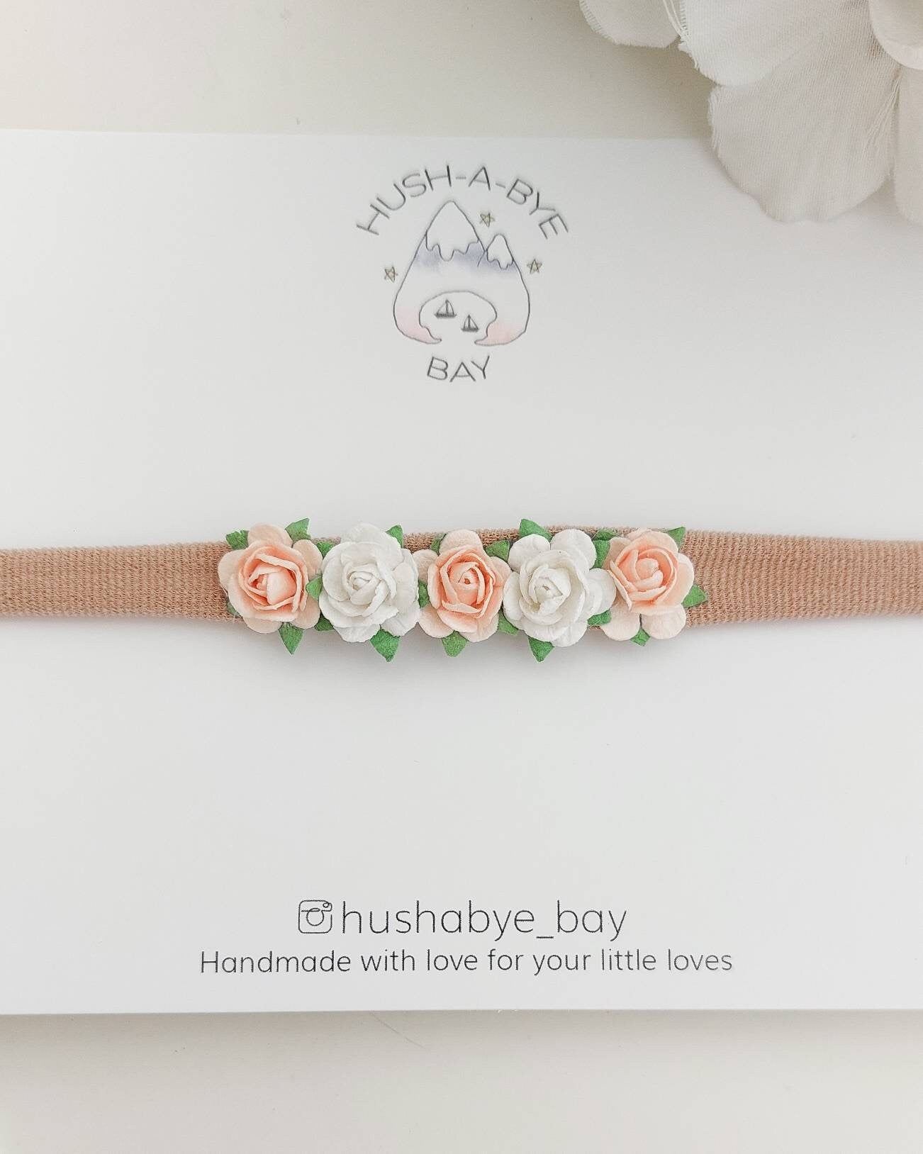 Baby Flower Headband, Newborn Flower Headband, Newborn Headband, Dainty Headband, Baby Headband, Soft Nylon Headband, Baby Hair Accessories