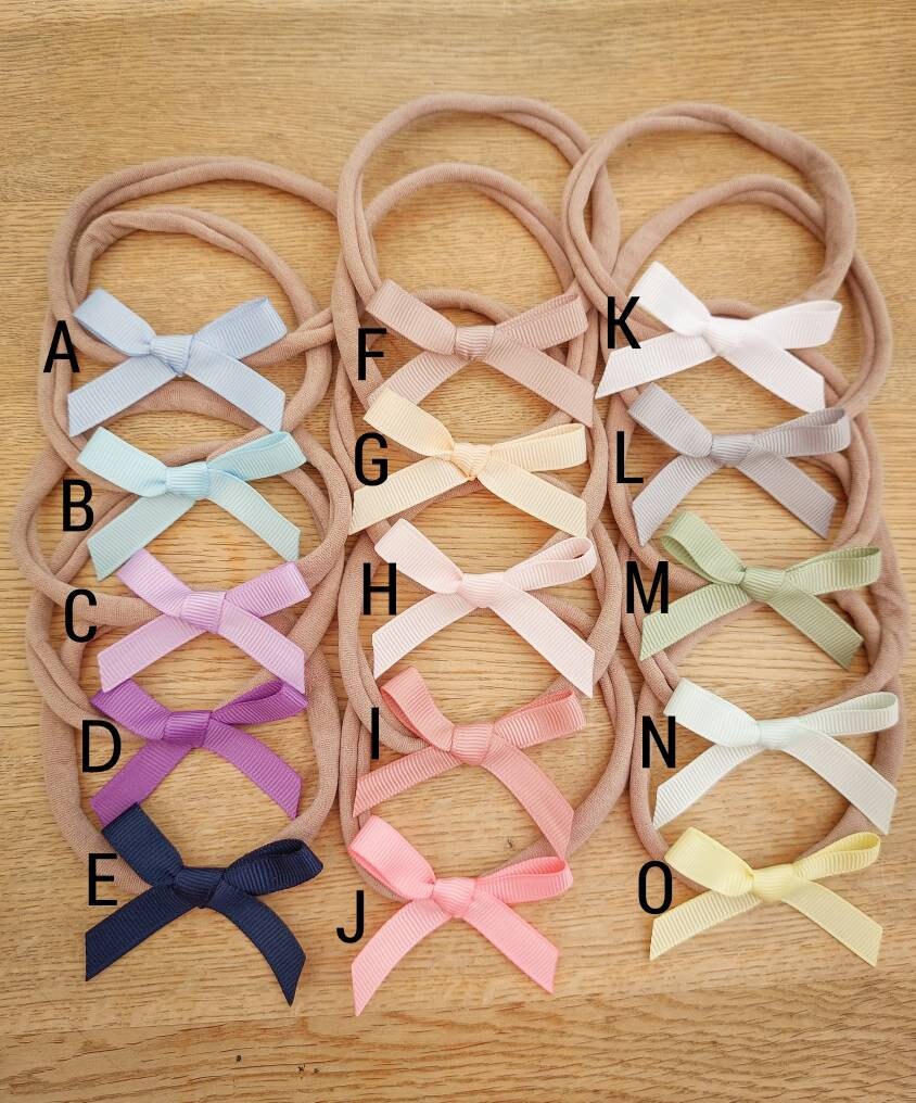 Baby Bow Headband, Newborn Bows, Newborn Headband, Baby Bows, Baby Headband, Soft Nylon Headband, Baby Hair Accessories, Baby Hair Bows