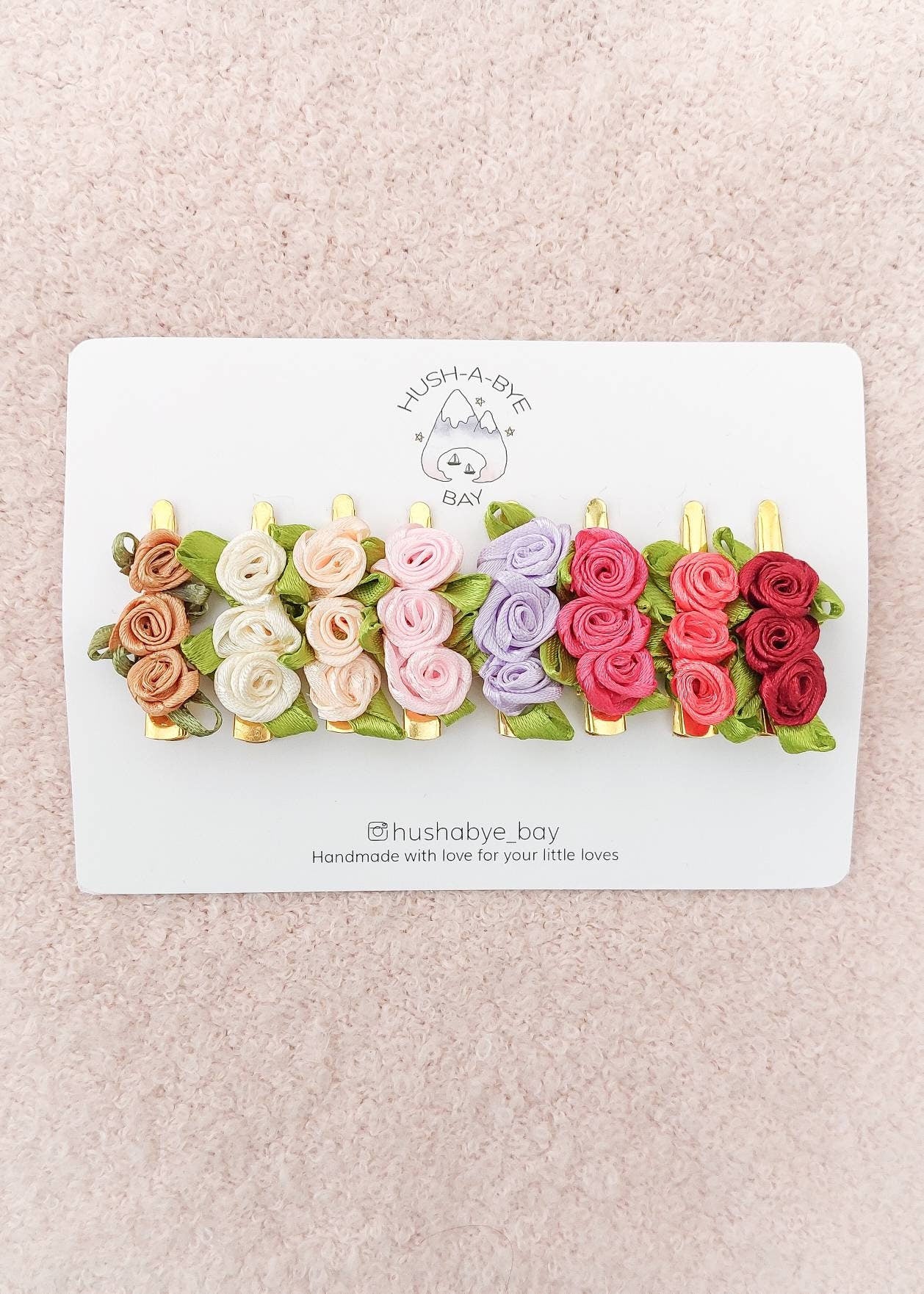 Flower Hair Clips, Satin Rose Hair Clips, Girls Hair Clips, Hair Clip Set, Toddler Hair Clips, Baby Hair Clips, Baby Barrettes, Baby Gift