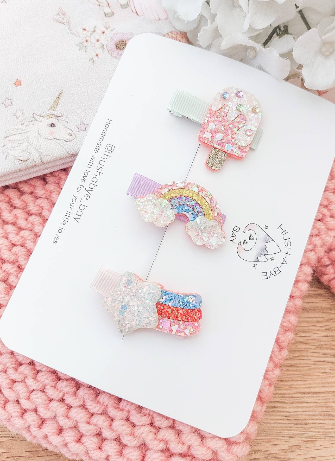 Rainbow Hair Clip, Ice Cream Hair Clip, Star Hair Clip, Girls Hair Clips, Toddler Hair Clips, Glitter Barrette, Baby Hair Clips,Sparkly Clip
