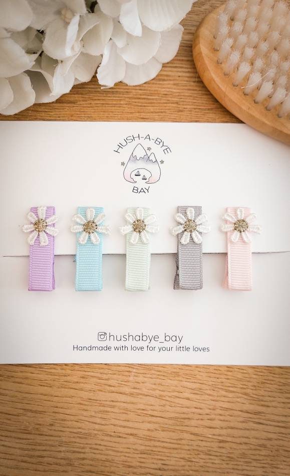 Baby Hair Clips, Fully Lined Clips, Baby Fringe Clips, First Hair Clips, Tiny Hair Clips, Toddler Clips, Gentle Hair Clips, Hair Clip Set