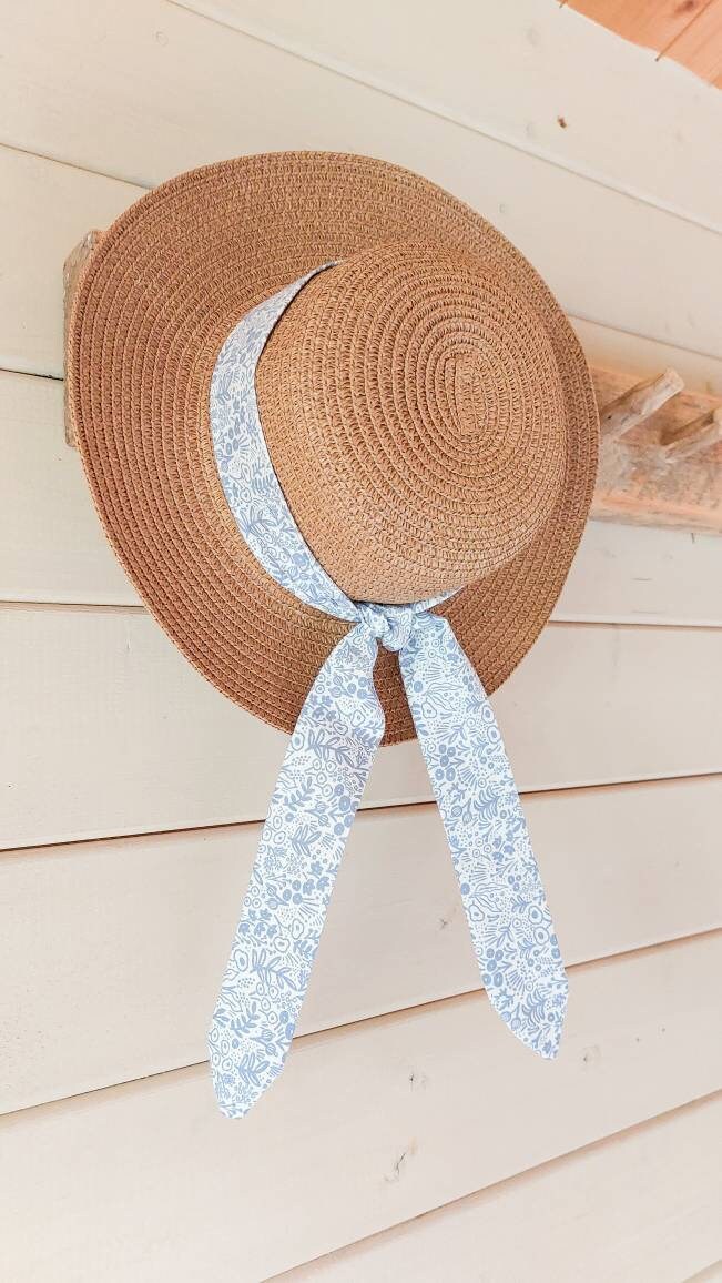 Girls Straw Hat, Sun Hat, Toddler Sun Hat, Boater, Childs Straw Hat, Rifle Paper, Liberty Fabric, Summer Hat, Girls Hat, Toddler Straw Hat